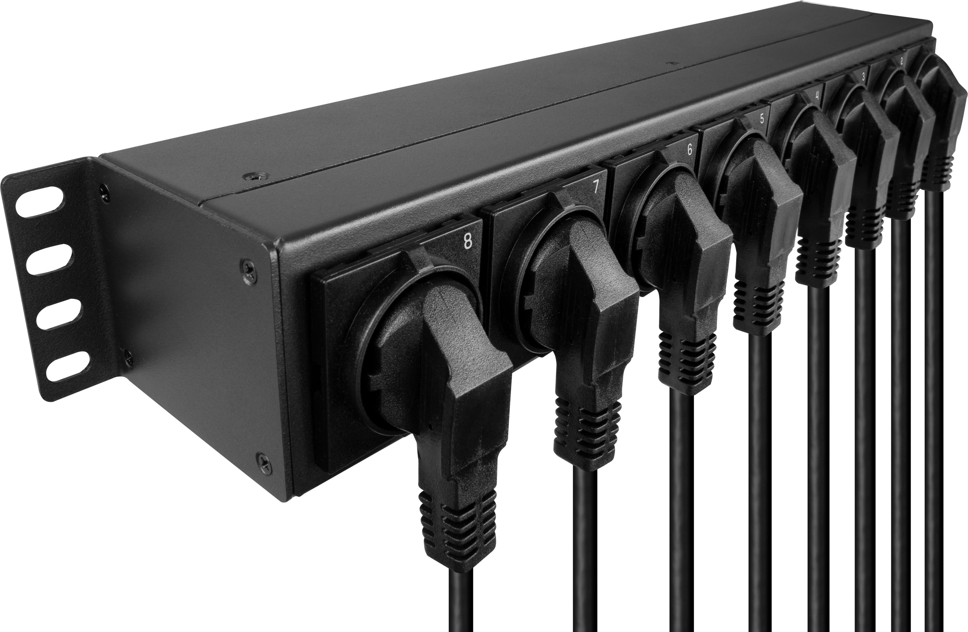 Power Strip 8-way 2m Black