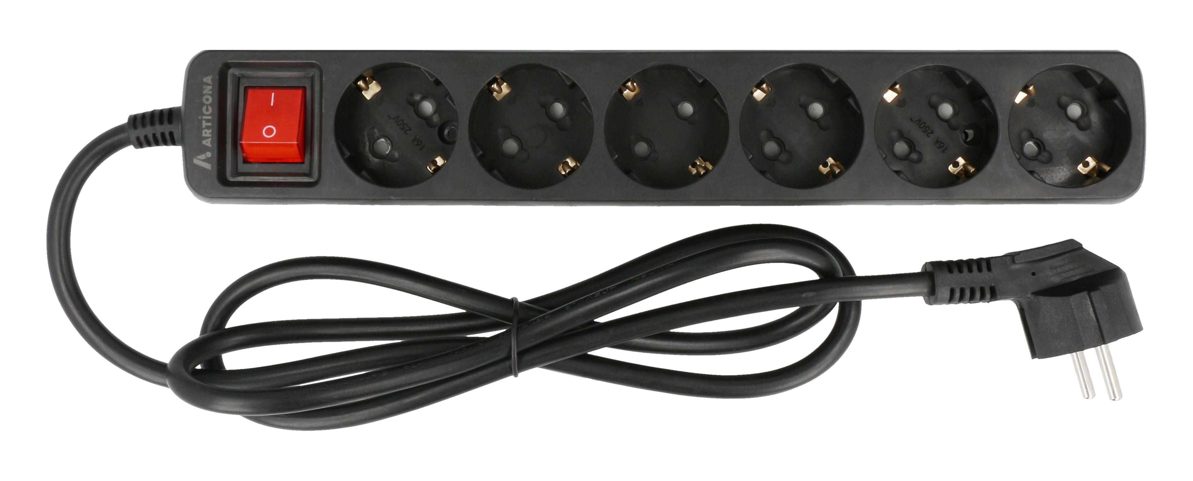 Steckdosenleiste 6fach 1,4 m Schalter