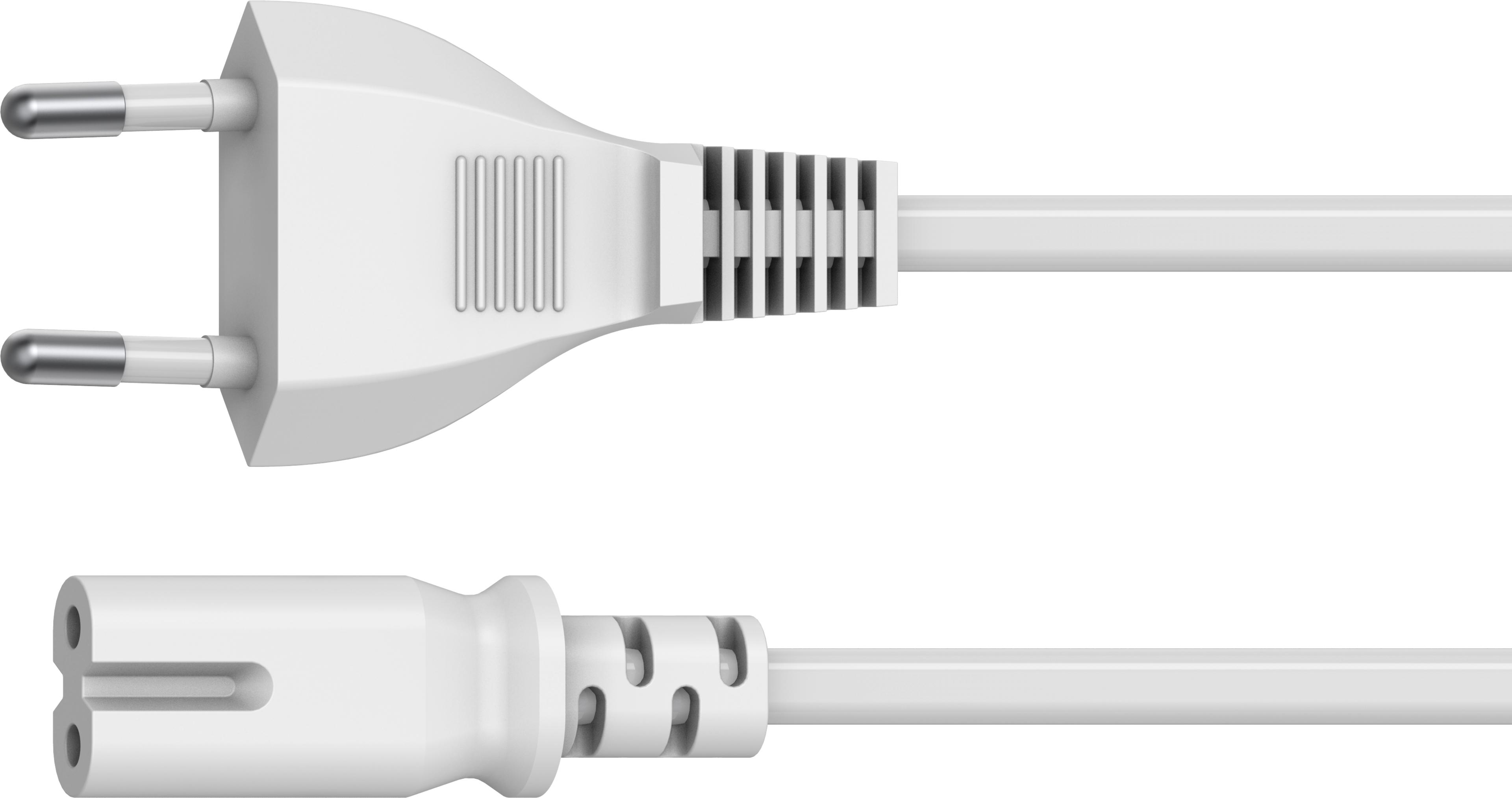 Câble alim courant m. - C7 5  m blanc