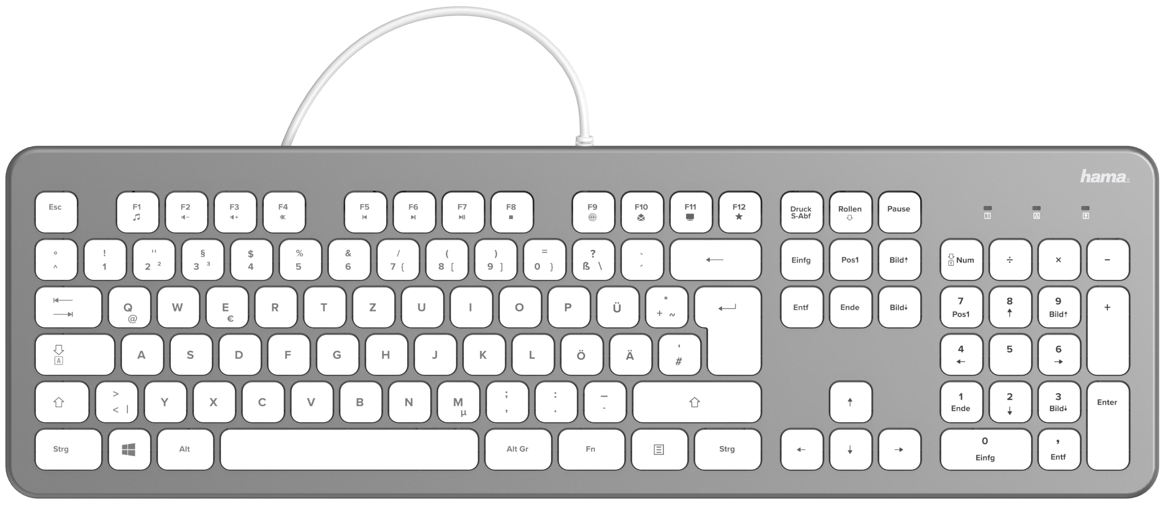 Hama KC-700 Tastatur silber/weiß