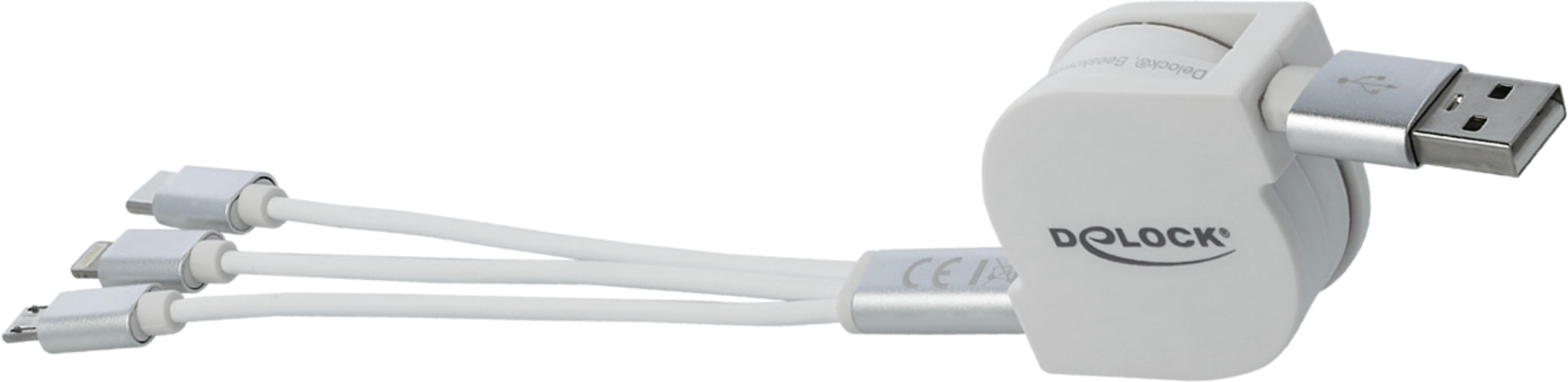Delock USB A - Lightn/Micro-B/C Cable
