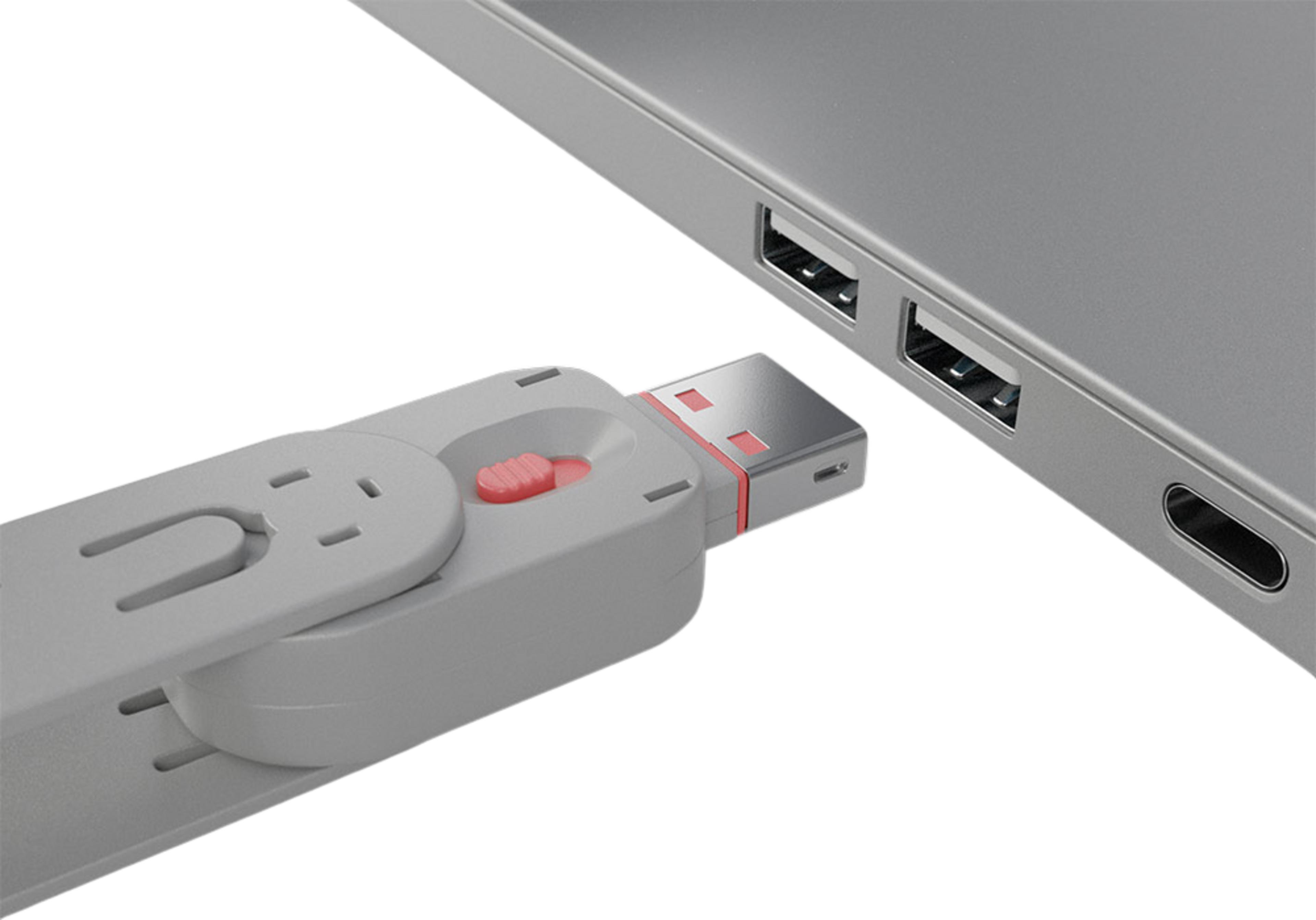 Blocca porte USB-A rosa 4 pz. + 1 chiave
