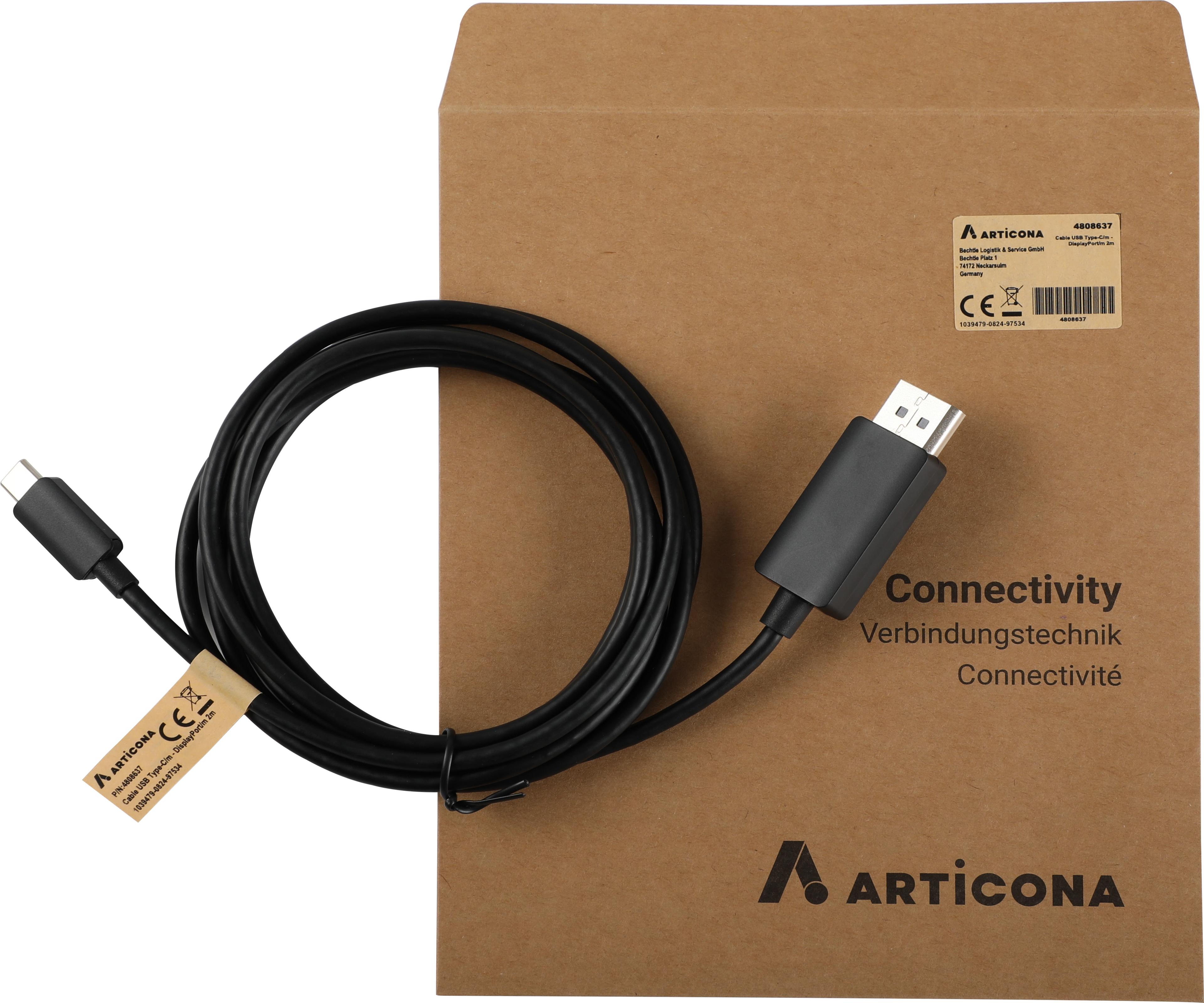 USB-C - DisplayPort m/m kábel 2 m