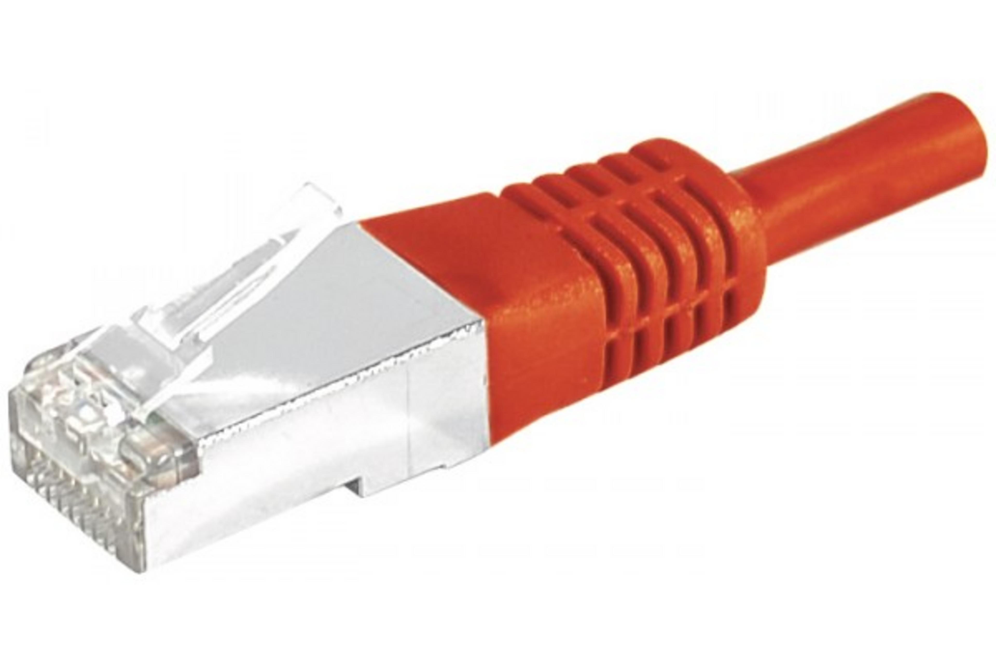 Câble patch RJ45 S/FTP Cat6 rouge 2m