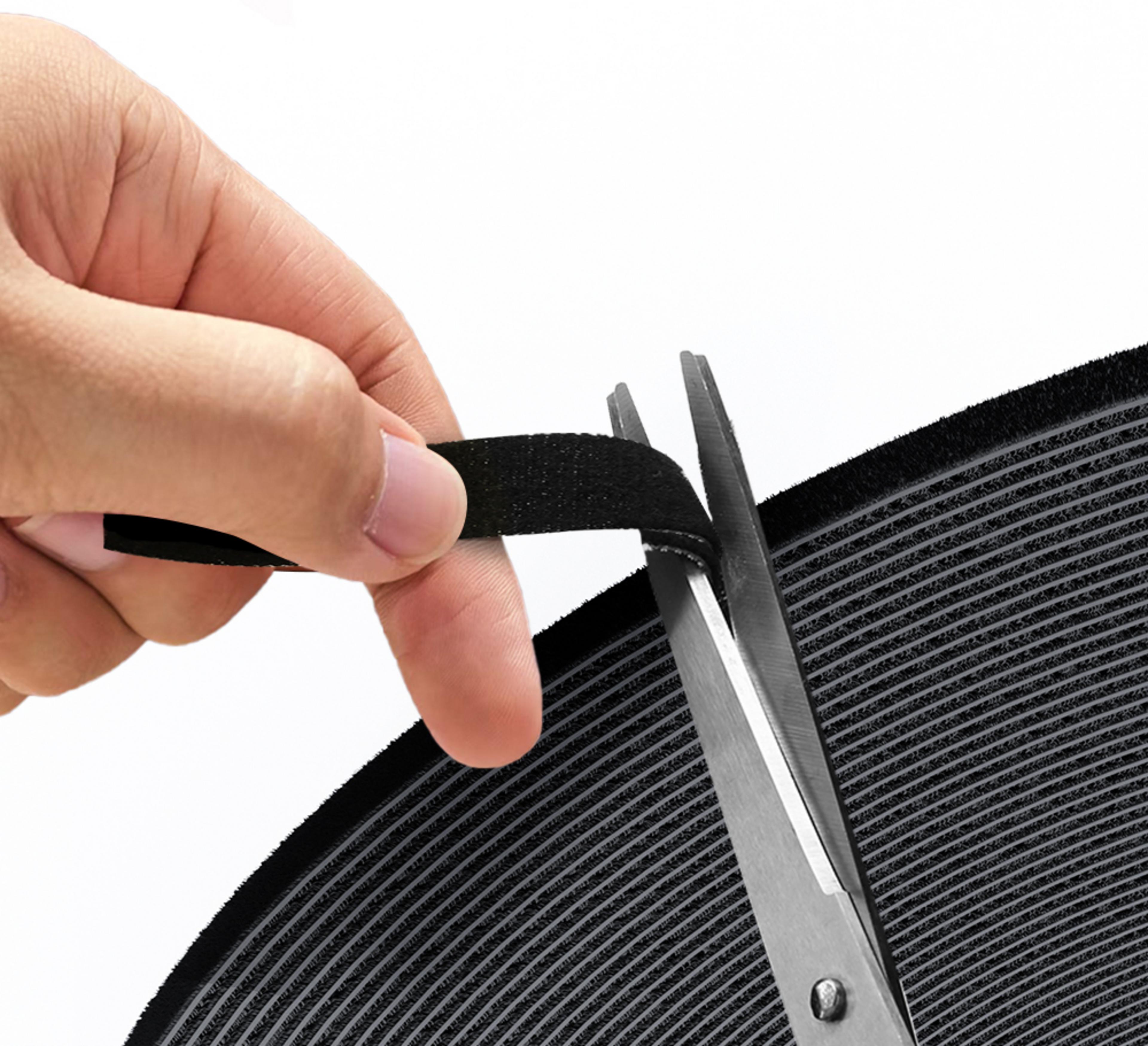 Hook-and-Loop Cable Tie Roll 25m Black