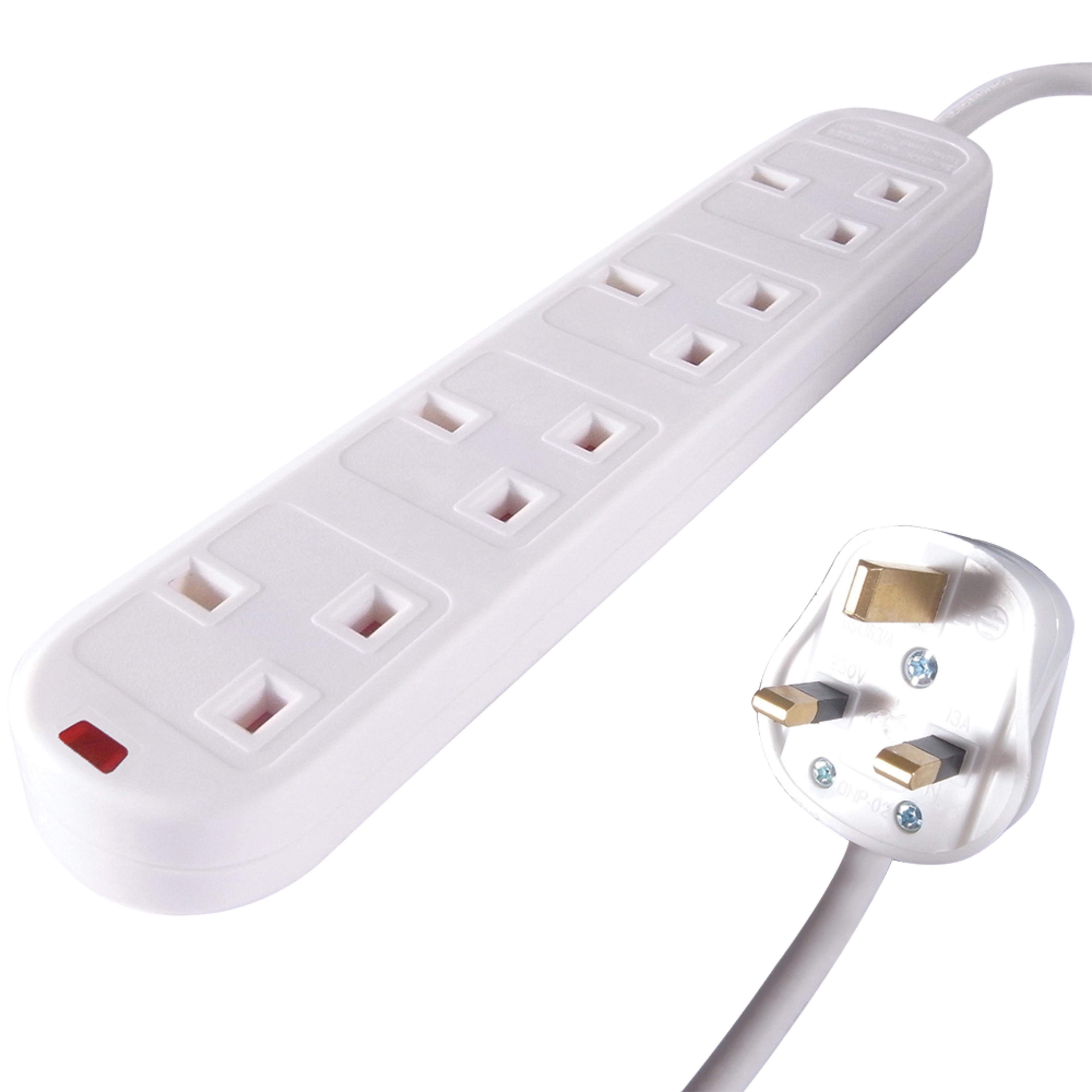 Power Strip 4x Surge Prot. 5.0m White