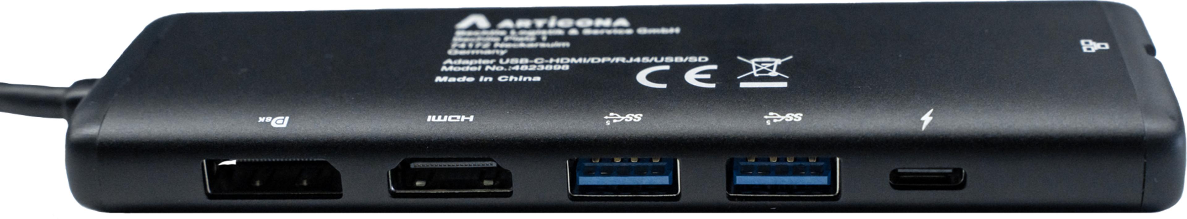USB-C - HDMI/DP/RJ45/USB/SD k. adapter