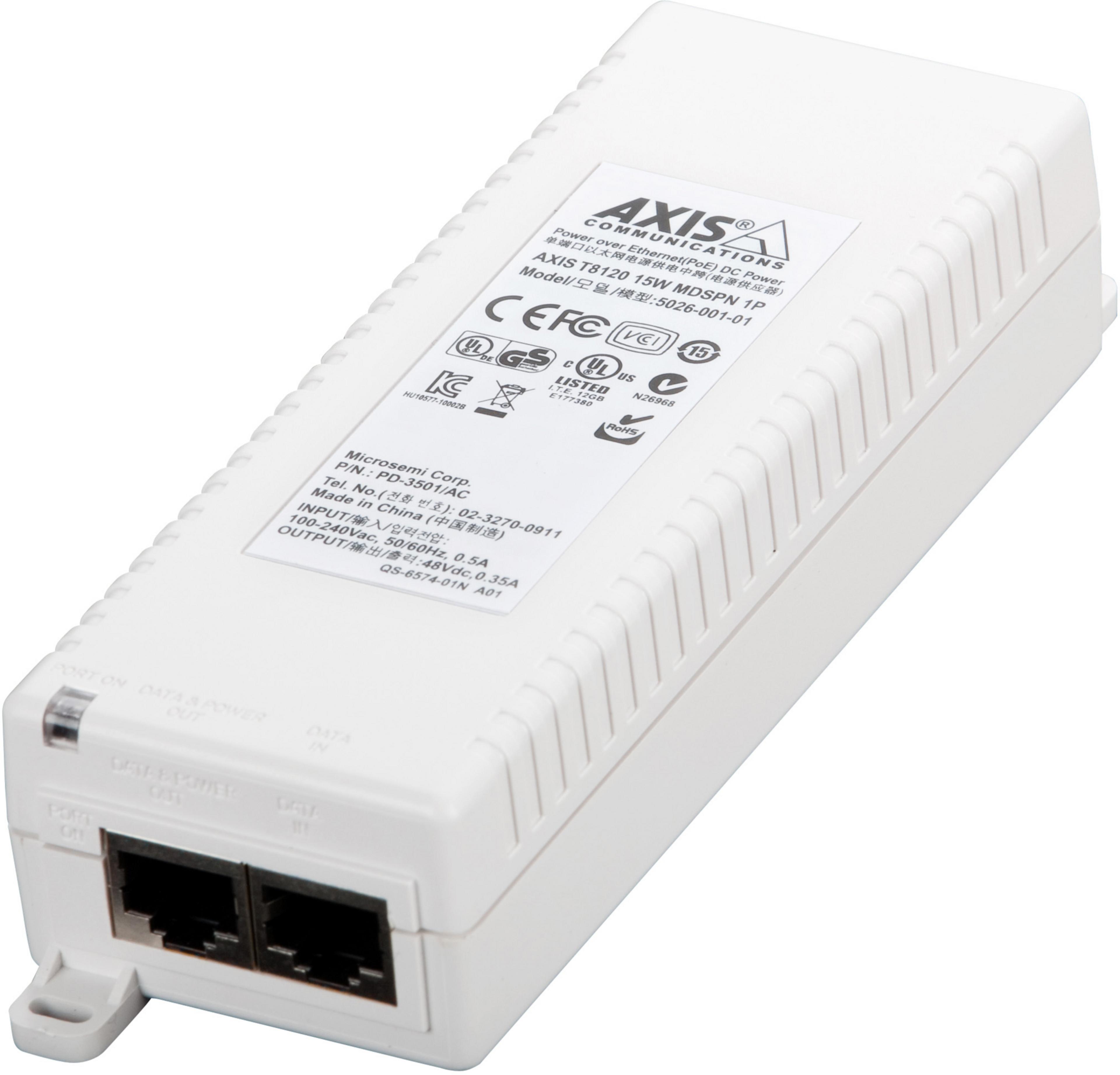 AXIS T8120 PoE Midspan 1-port 15 Watt