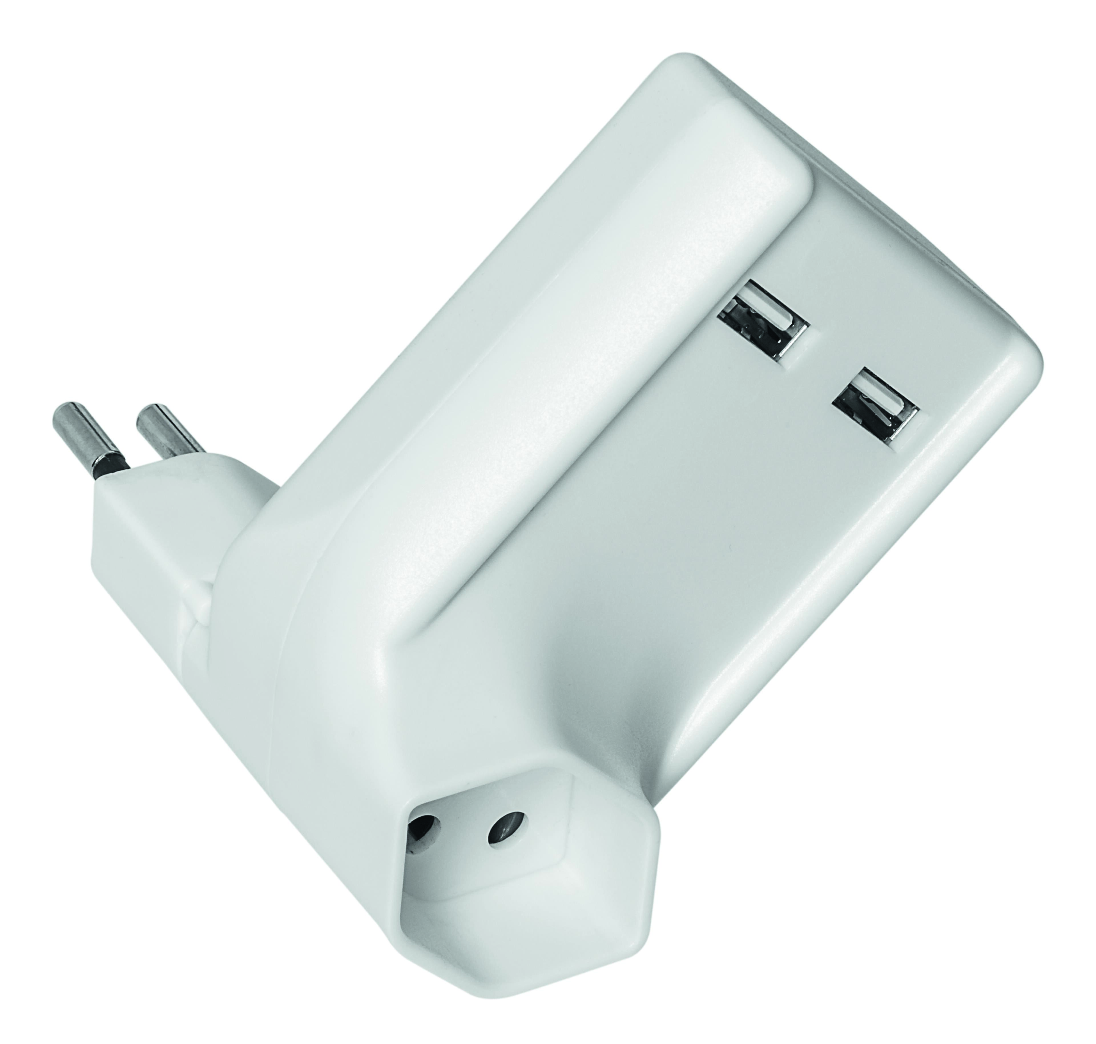 Adaptateur Steffen double USB, blanc