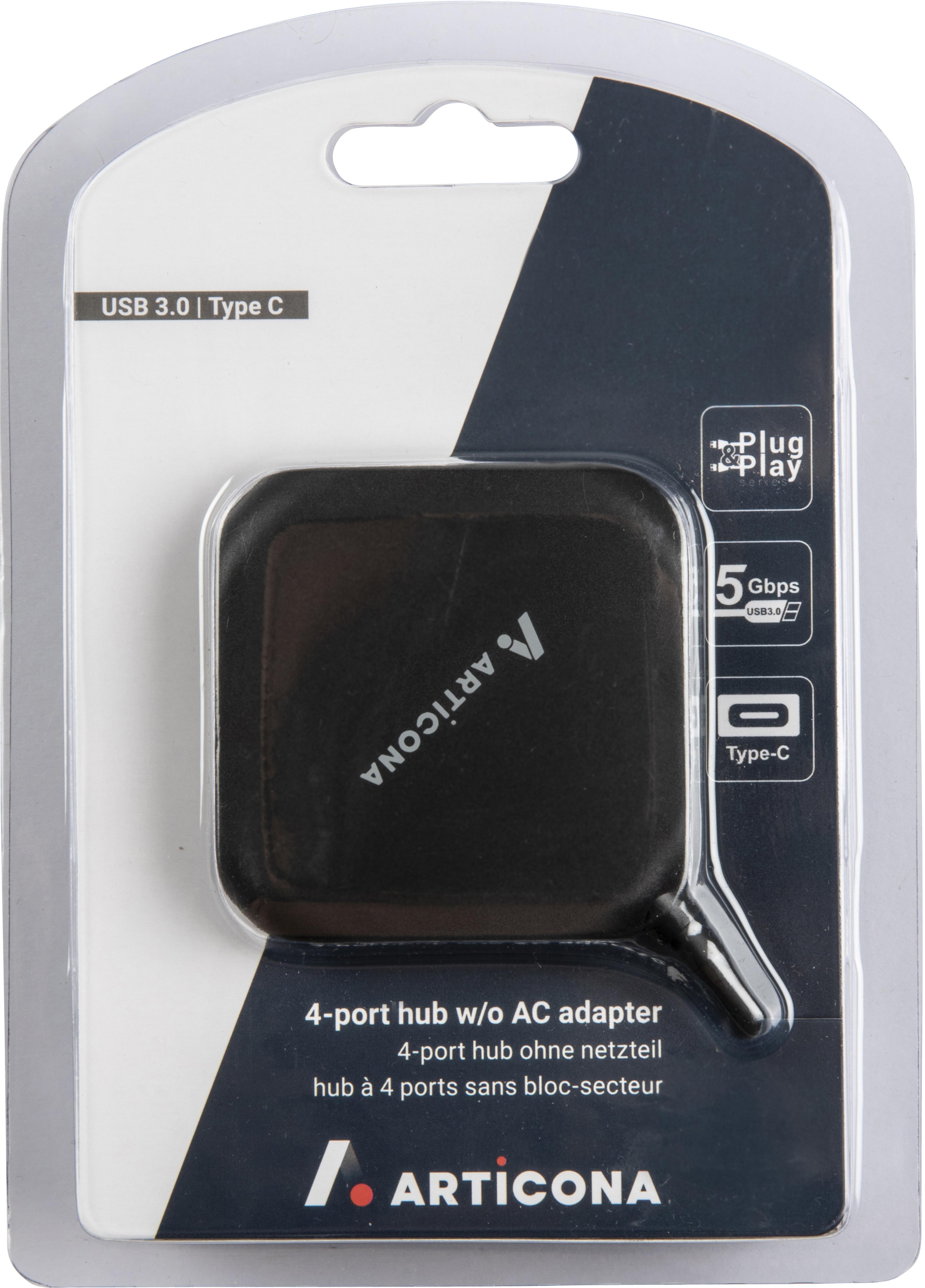 ARTICONA USB Hub 3.0 4-port USB-C Black