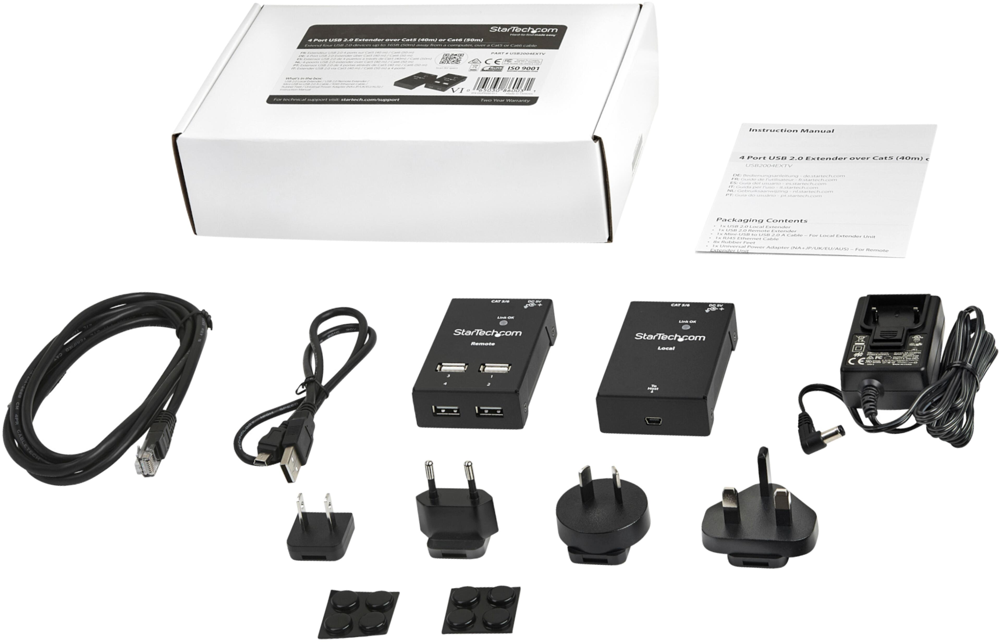 USB 2.0 Extender über Cat5 bis 50 m+Hub