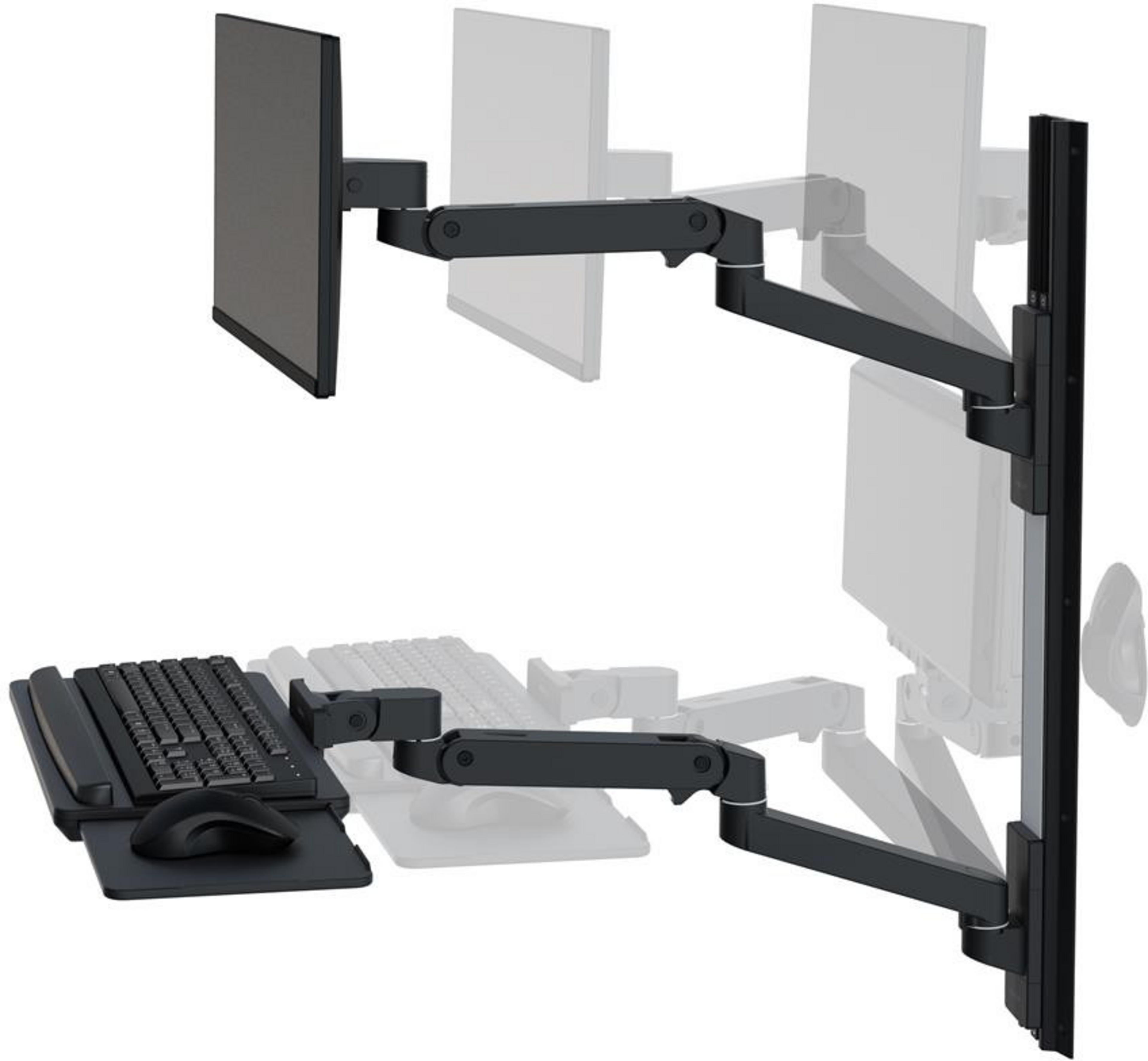 Système fix. mural Ergotron LX Pro noir