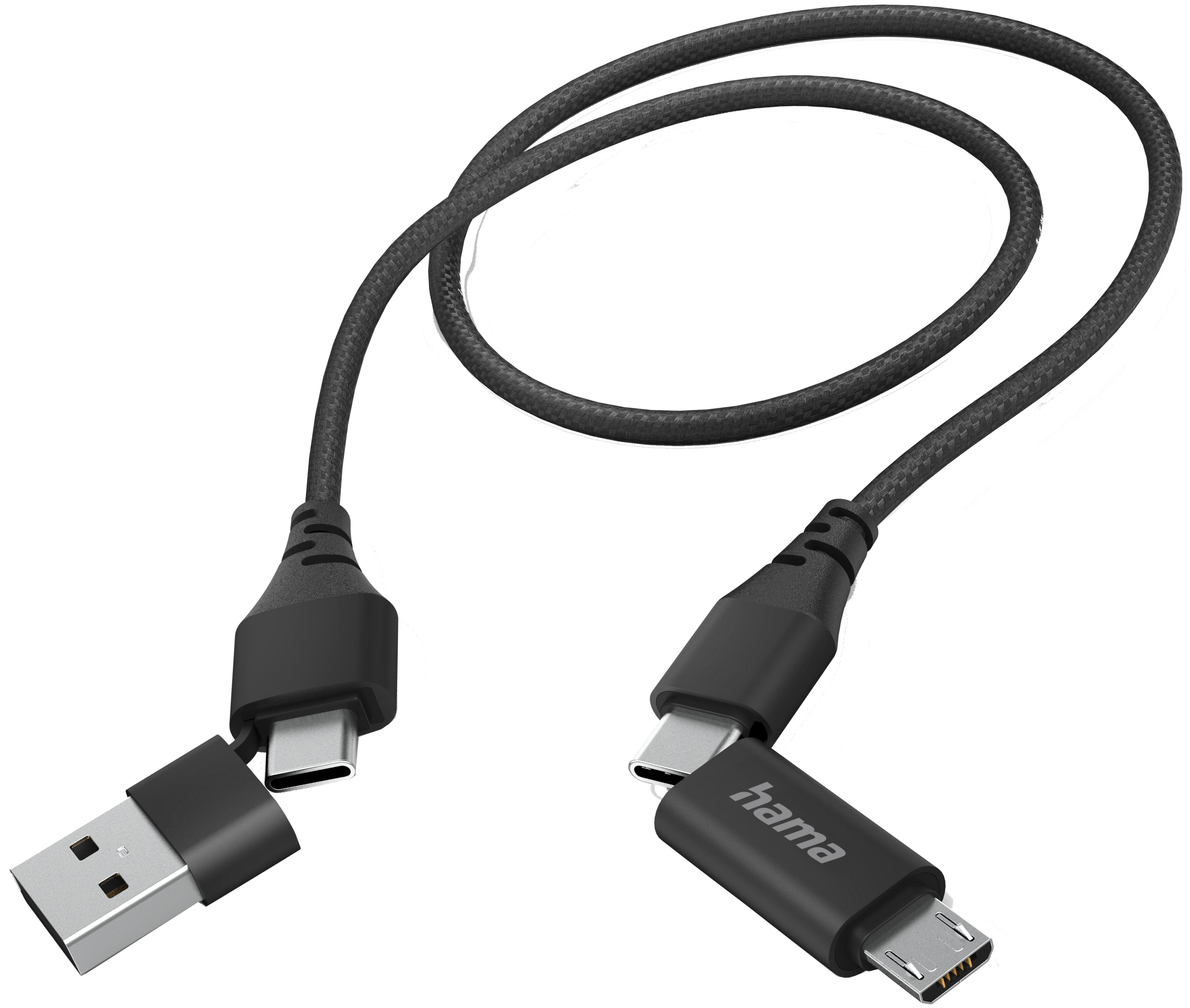 Hama USB-C/A - Micro-B/C Cable 1.5m