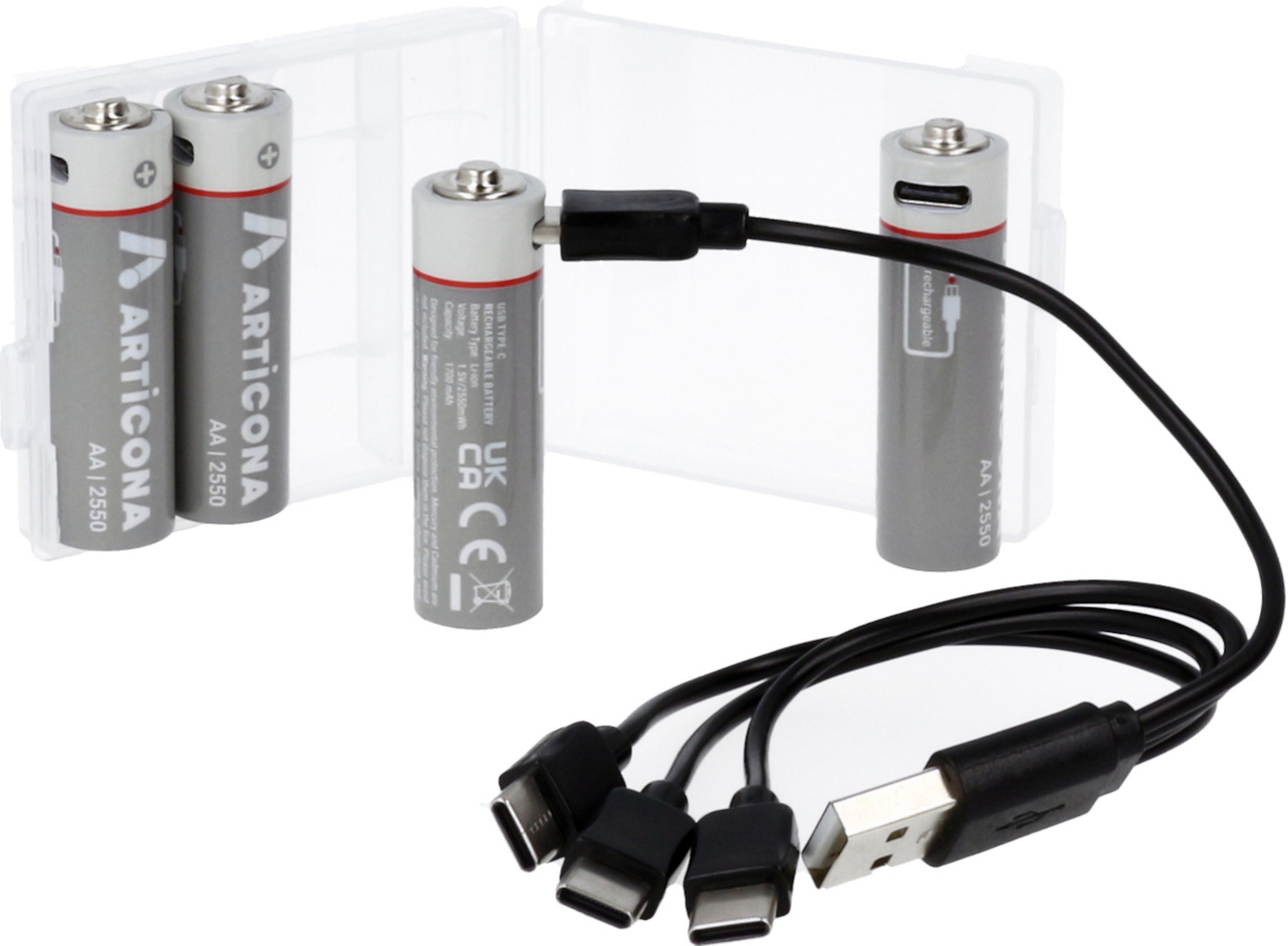 ARTICONA AA Battery USB Type-C 4 pcs