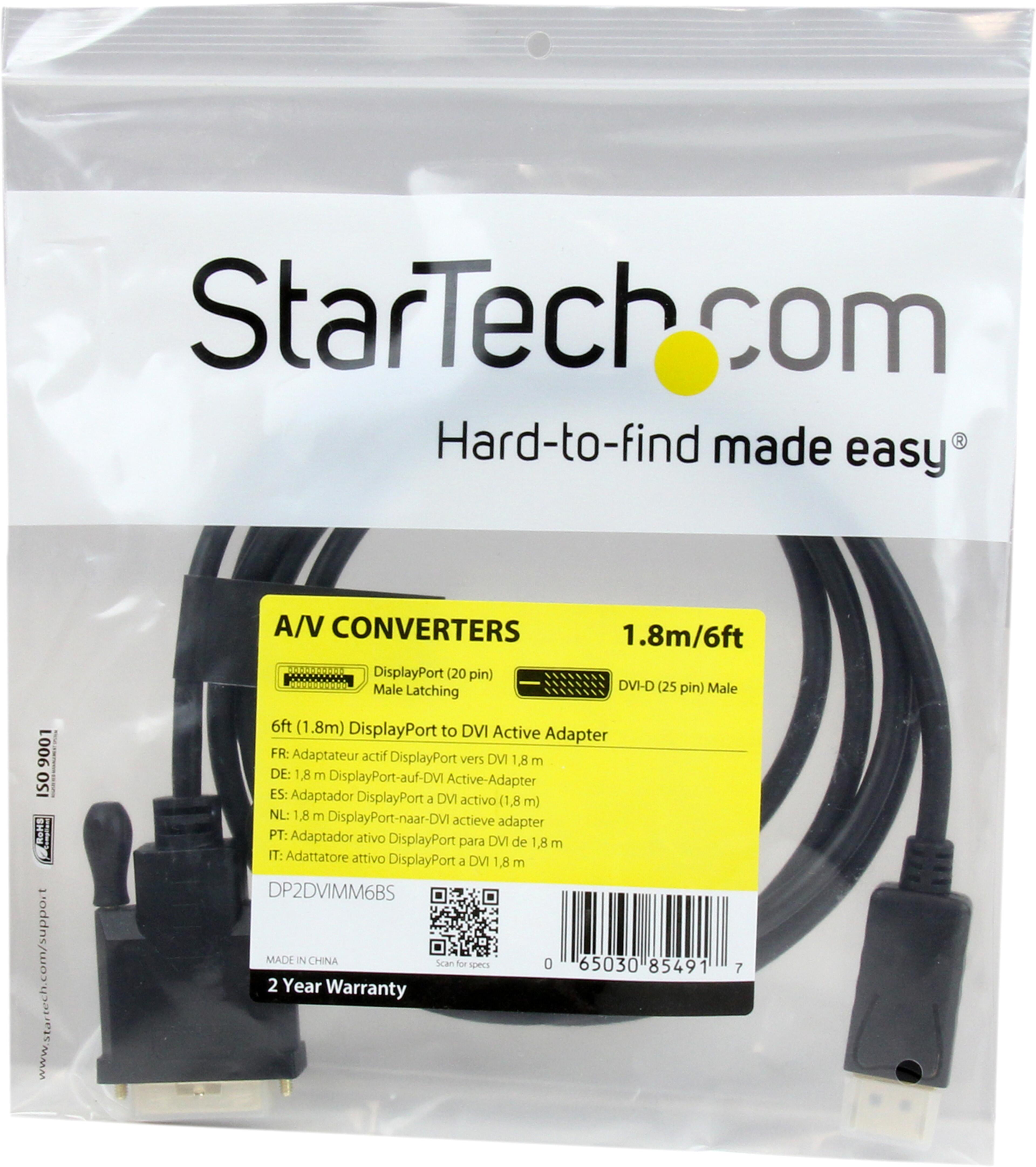 StarTech DisplayPort - DVI-D Cable 1.8m