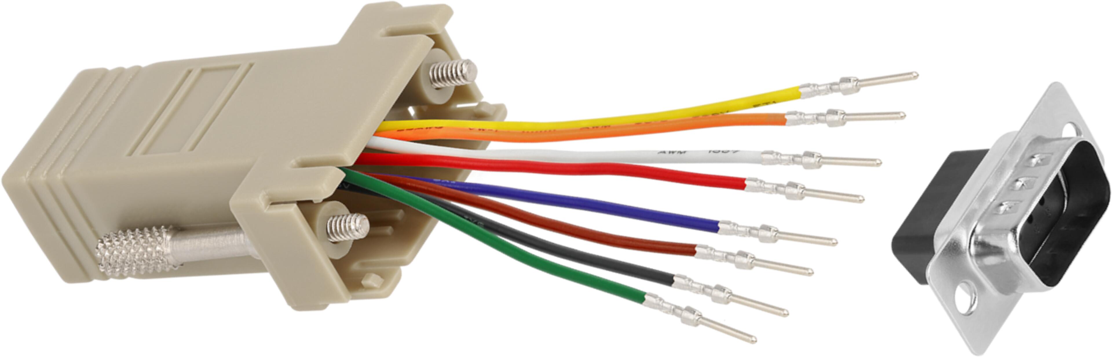 Modular-Adapter DB9 St - RJ45 Bu