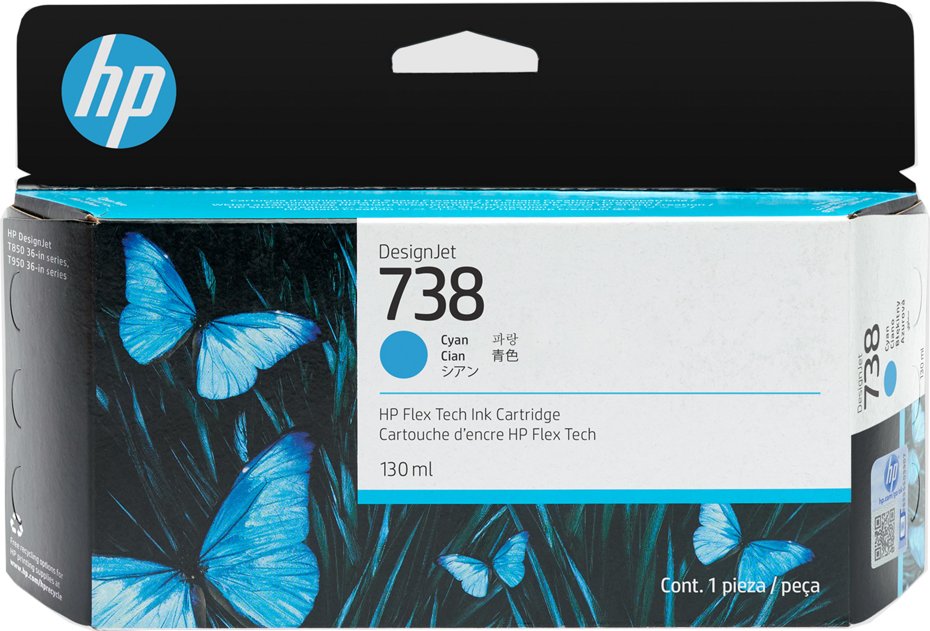 HP 738 Tinte cyan 130 ml