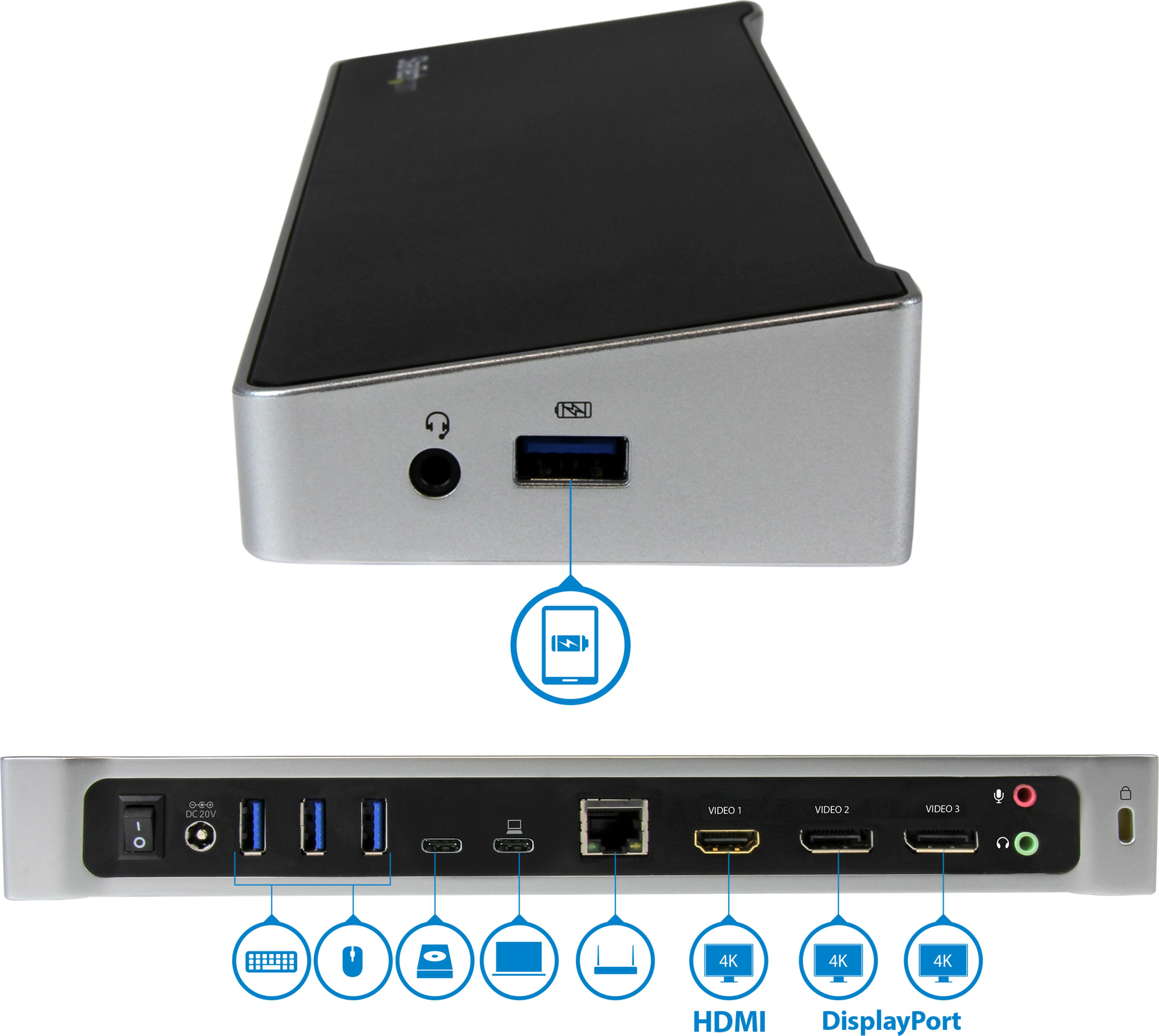 Docking USB-C 3.0 - HDMI+2x DP StarTech