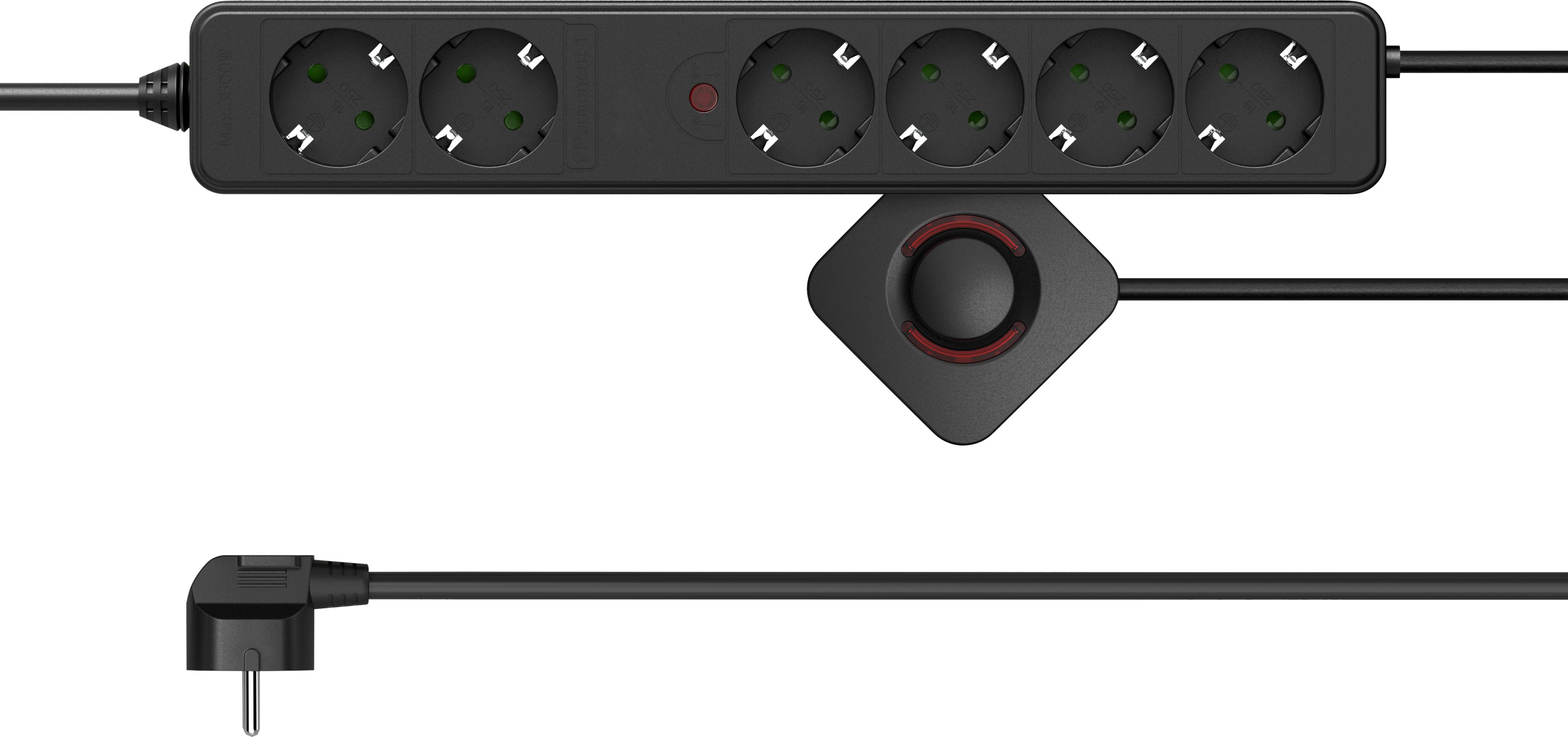 Steckdosenleiste 6fach 1,5 m Fußschalter