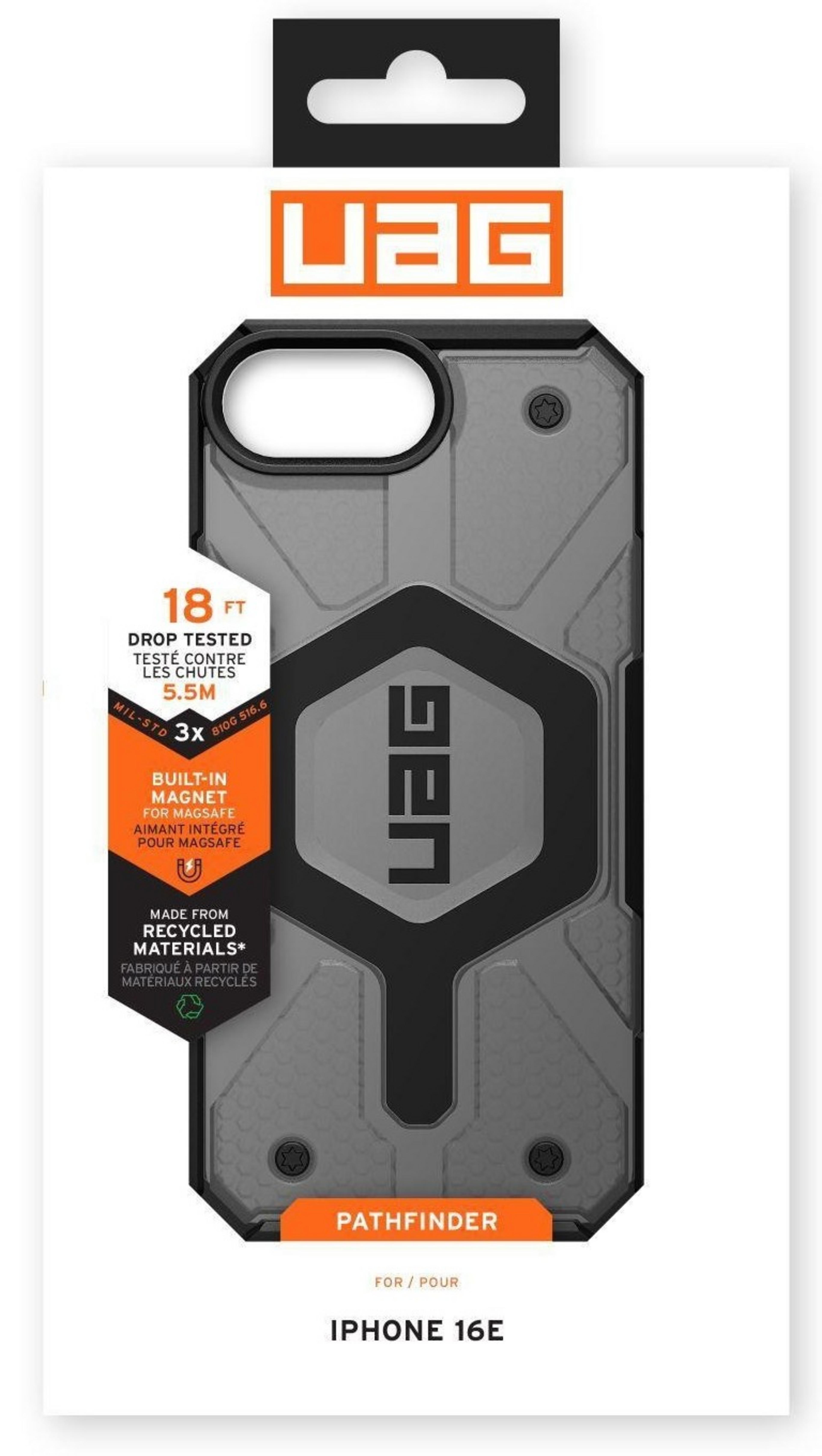 UAG Pathfinder iPhone 16e Case Ash