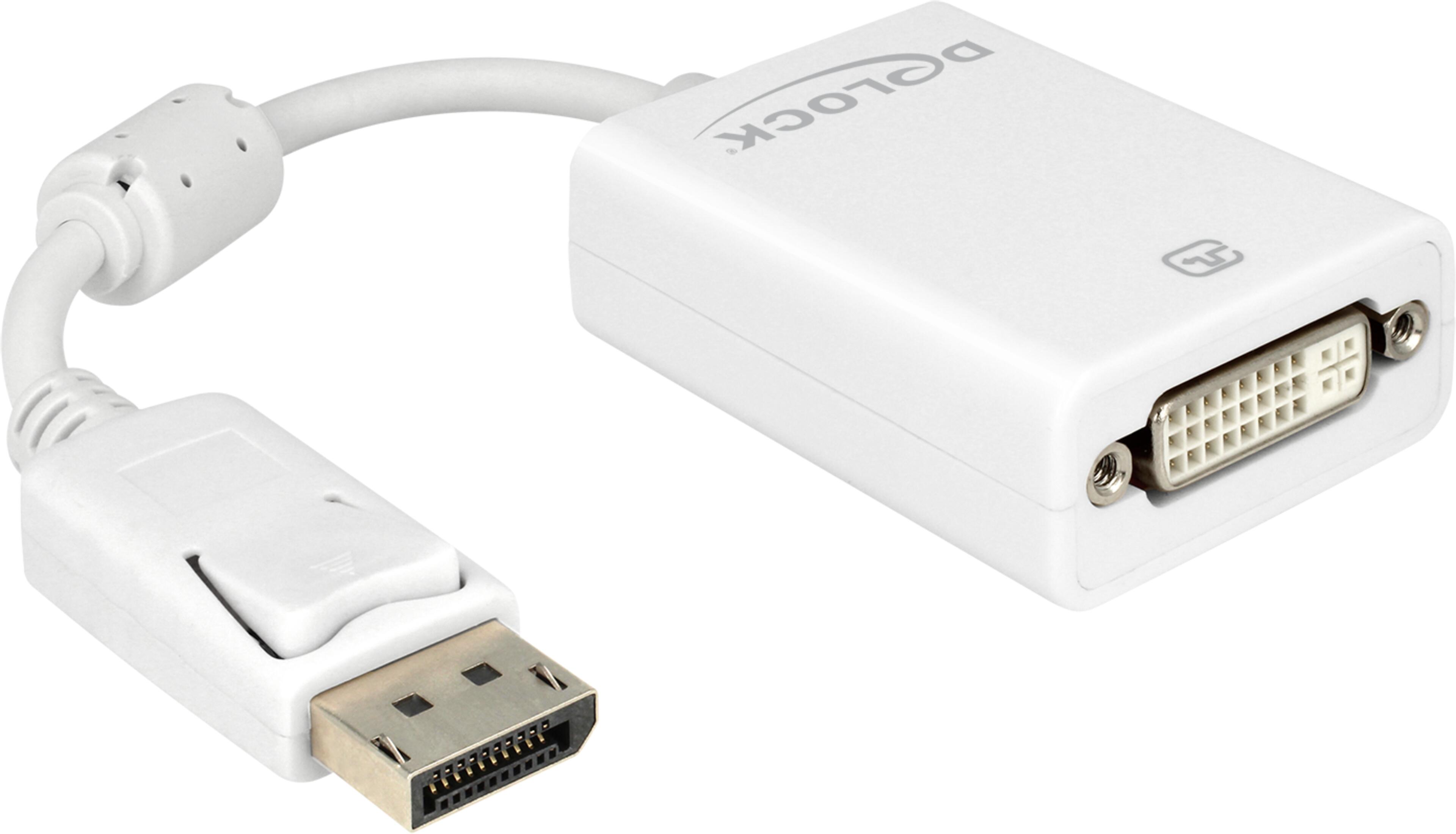 Adapter DisplayPort/ma - DVI-I/fe White