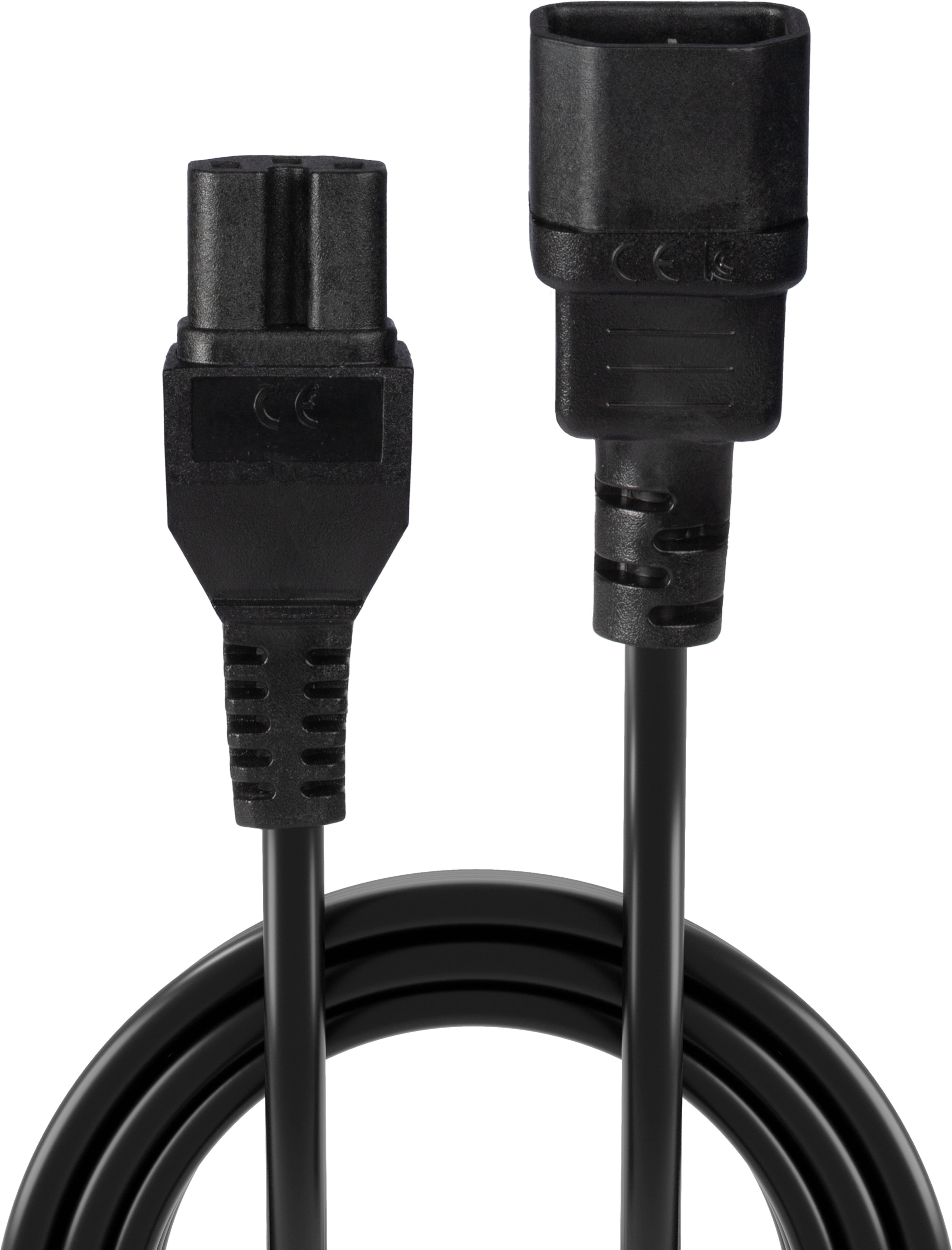Power Cable C14/m - C15/f 2m Black