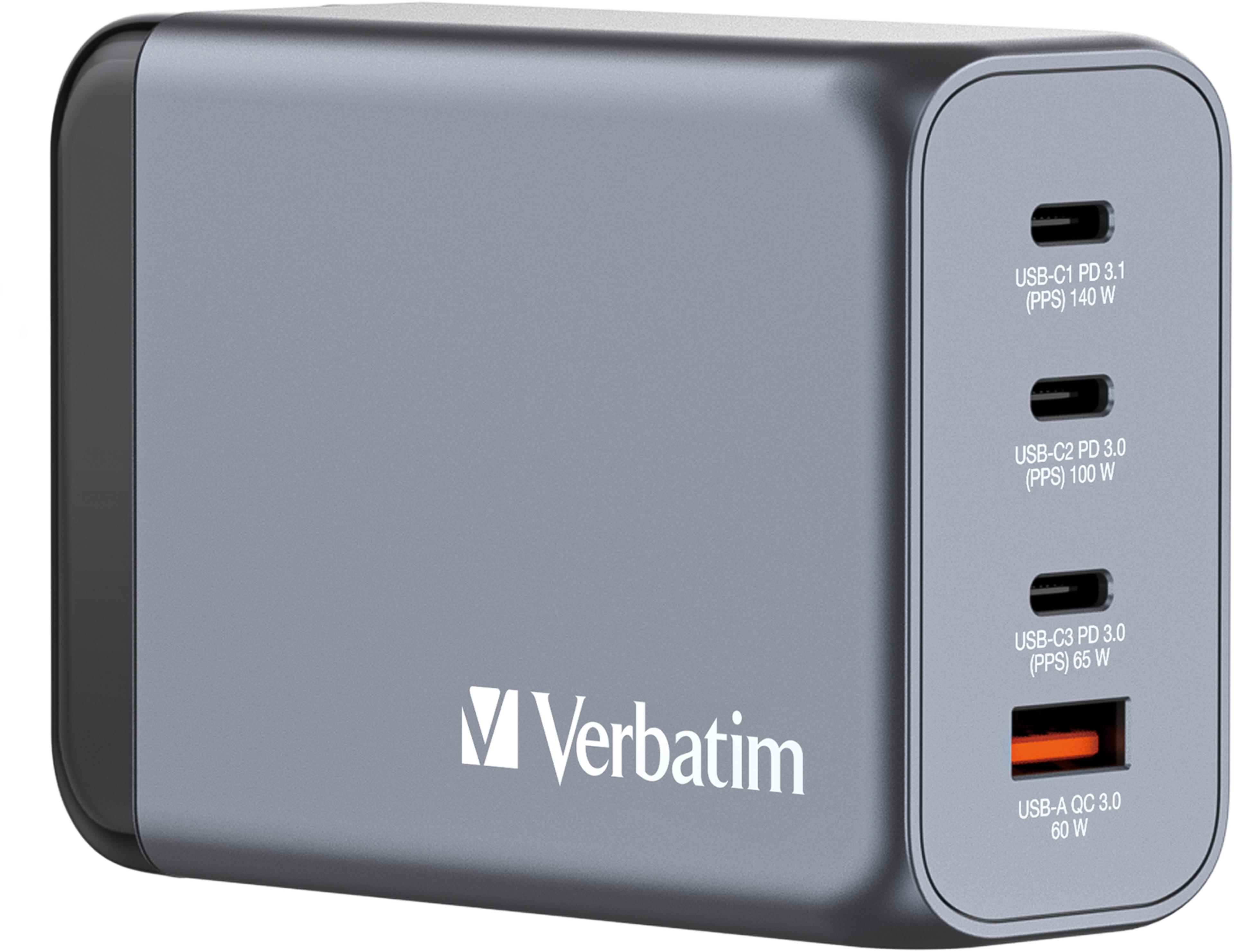 Verbatim 240 W 4-Port GaN Ladeadapter