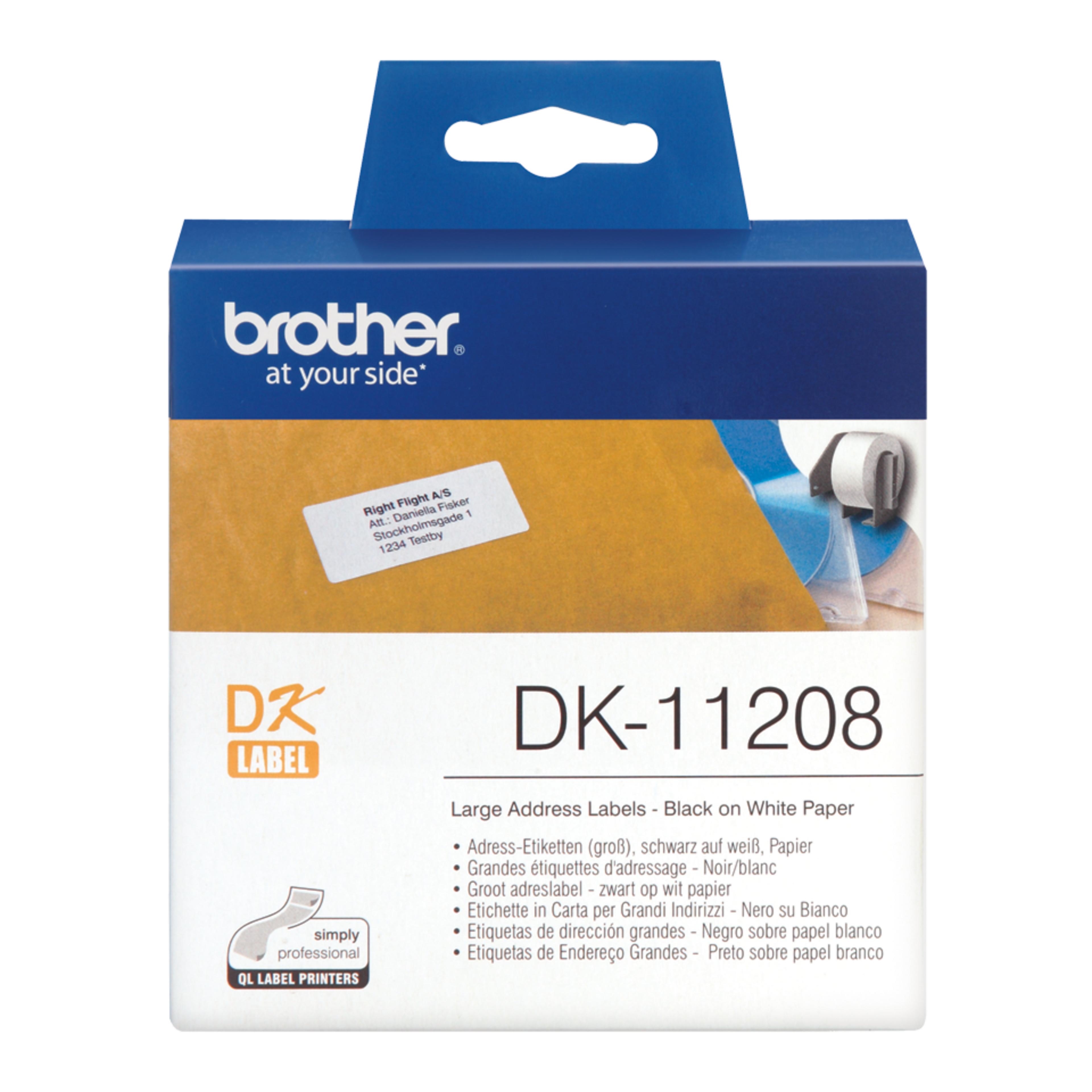 Brother 38x90mm címketekercs fehér