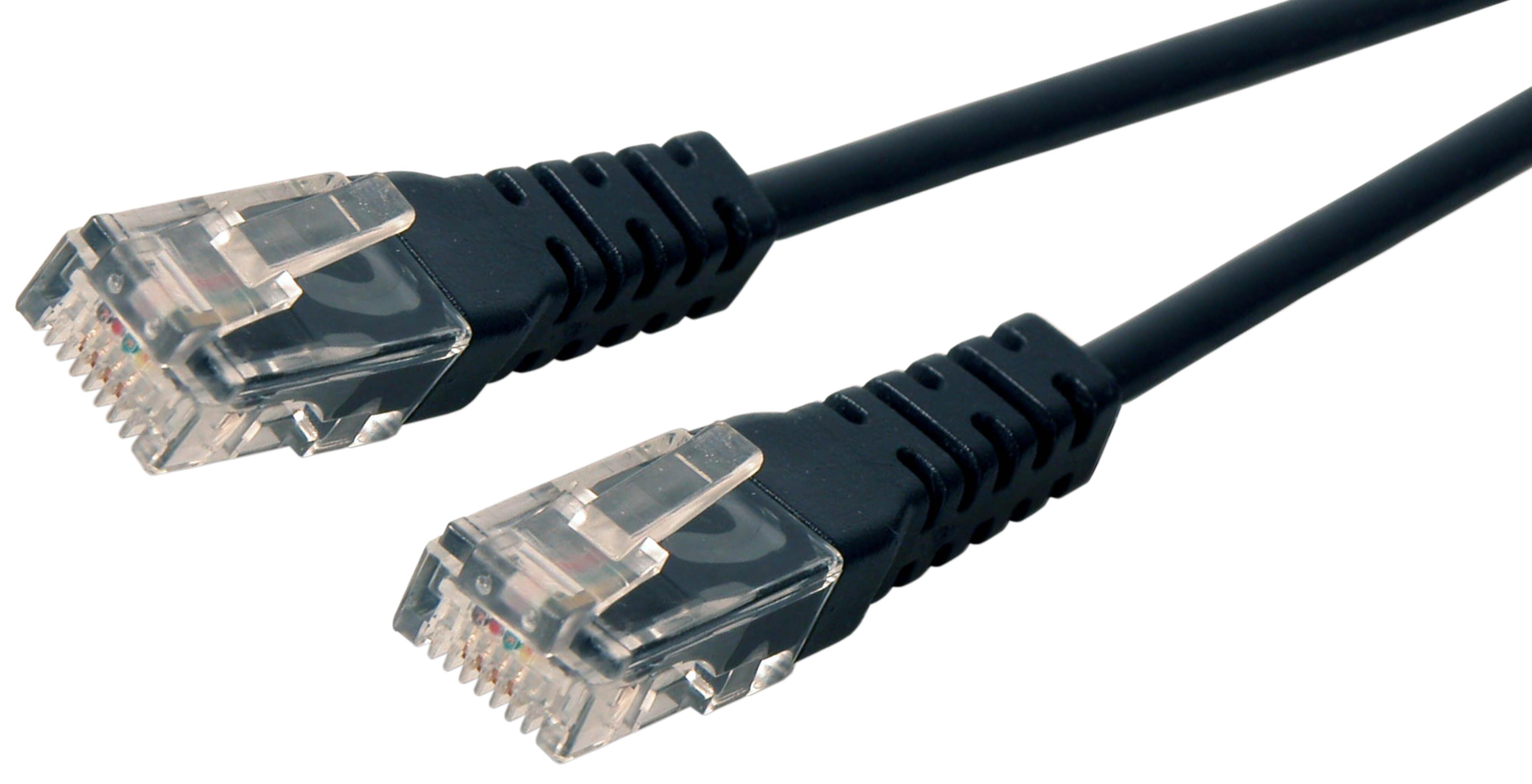 Round Cable RJ45 Ma-Ma 1:1 6m Black