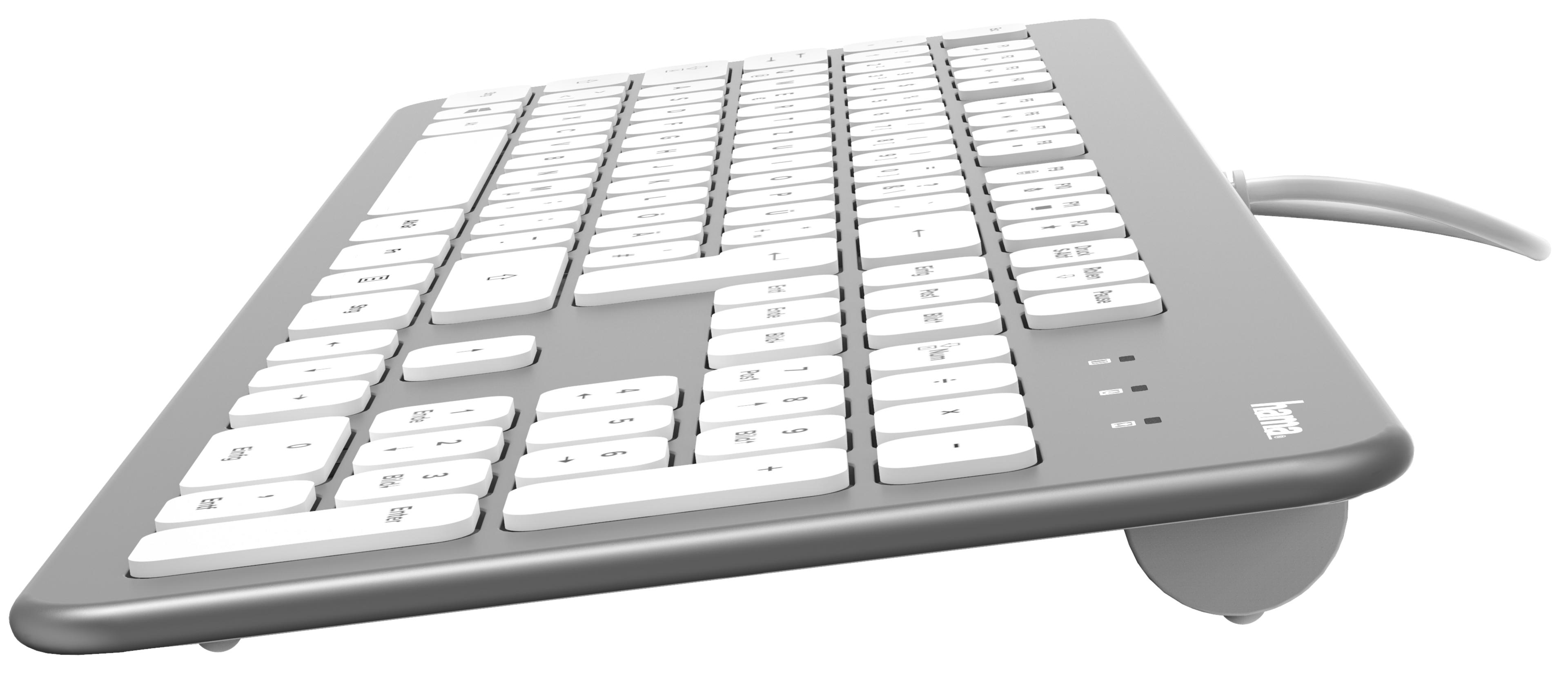 Hama KC-700 Tastatur silber/weiß
