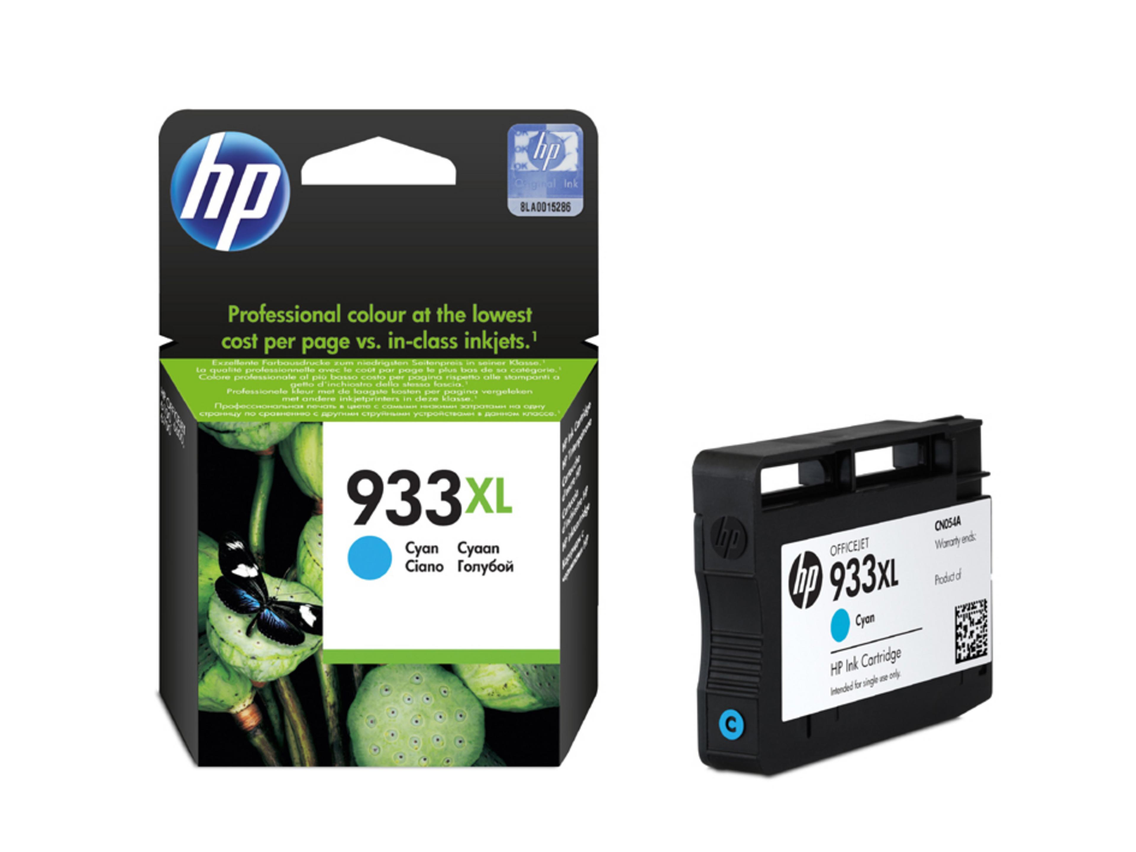 HP Cartucho de tinta 933XL cian