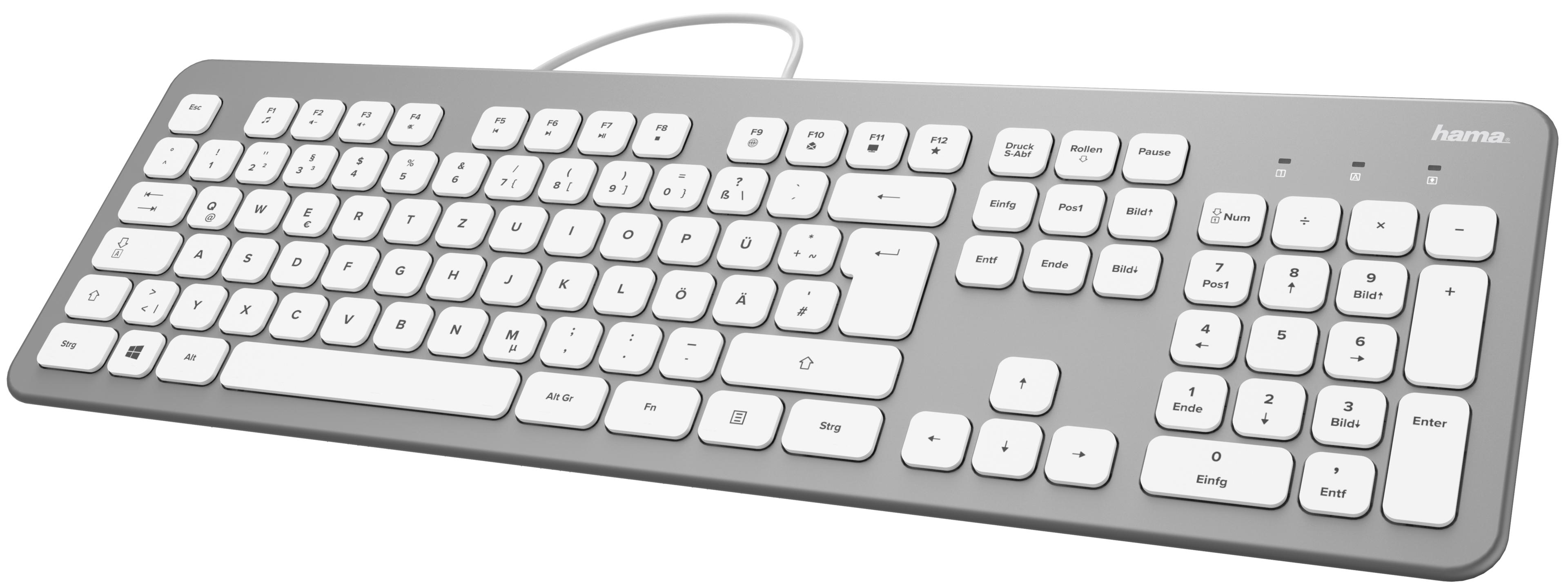 Hama KC-700 Tastatur silber/weiß
