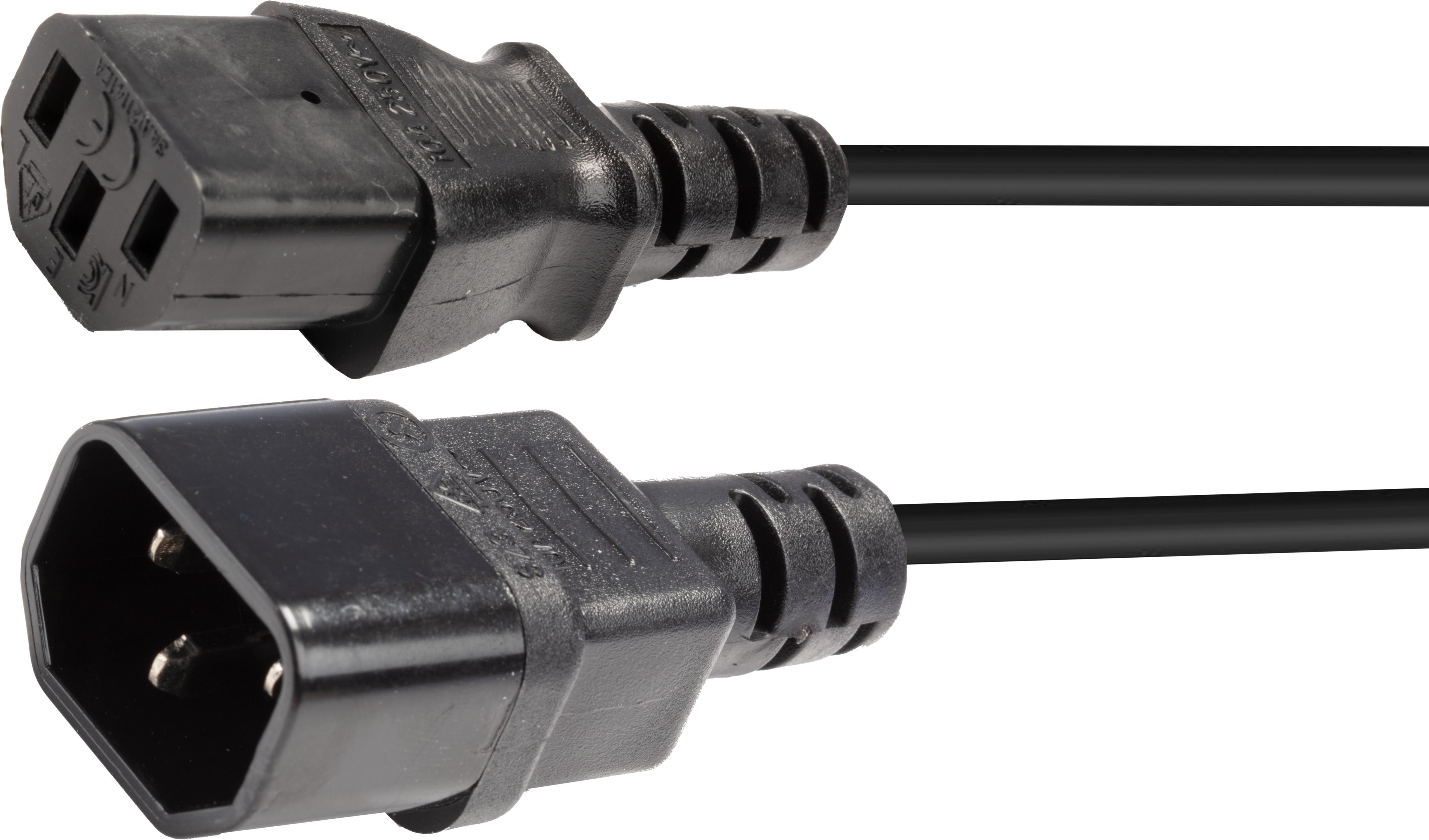 Power Cable C13 - C14 1m Black