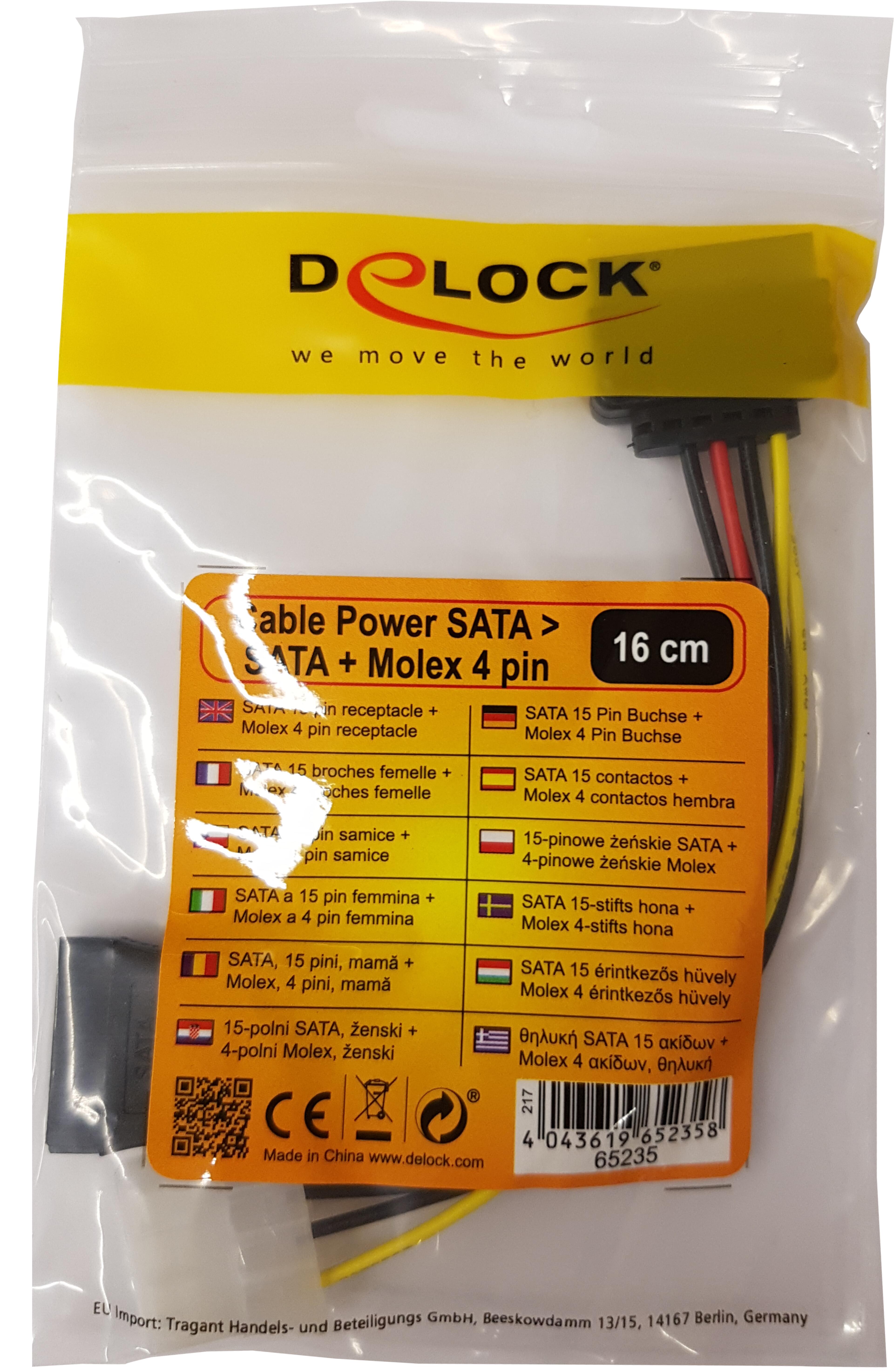 Kabel SATA 15p. k. - SATA 15p. z.+4p. z.