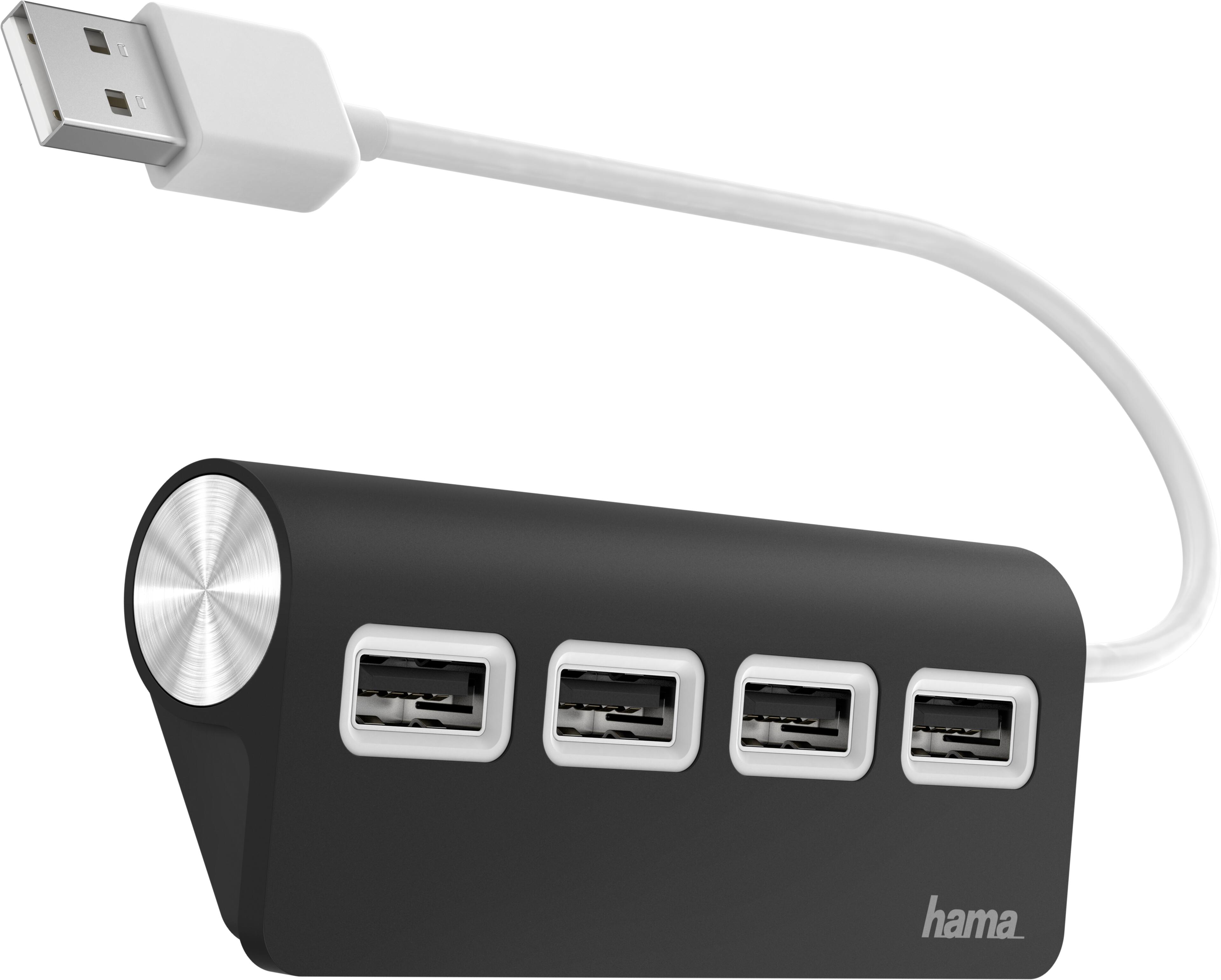 Hama USB Hub 2.0 4-port Black/White