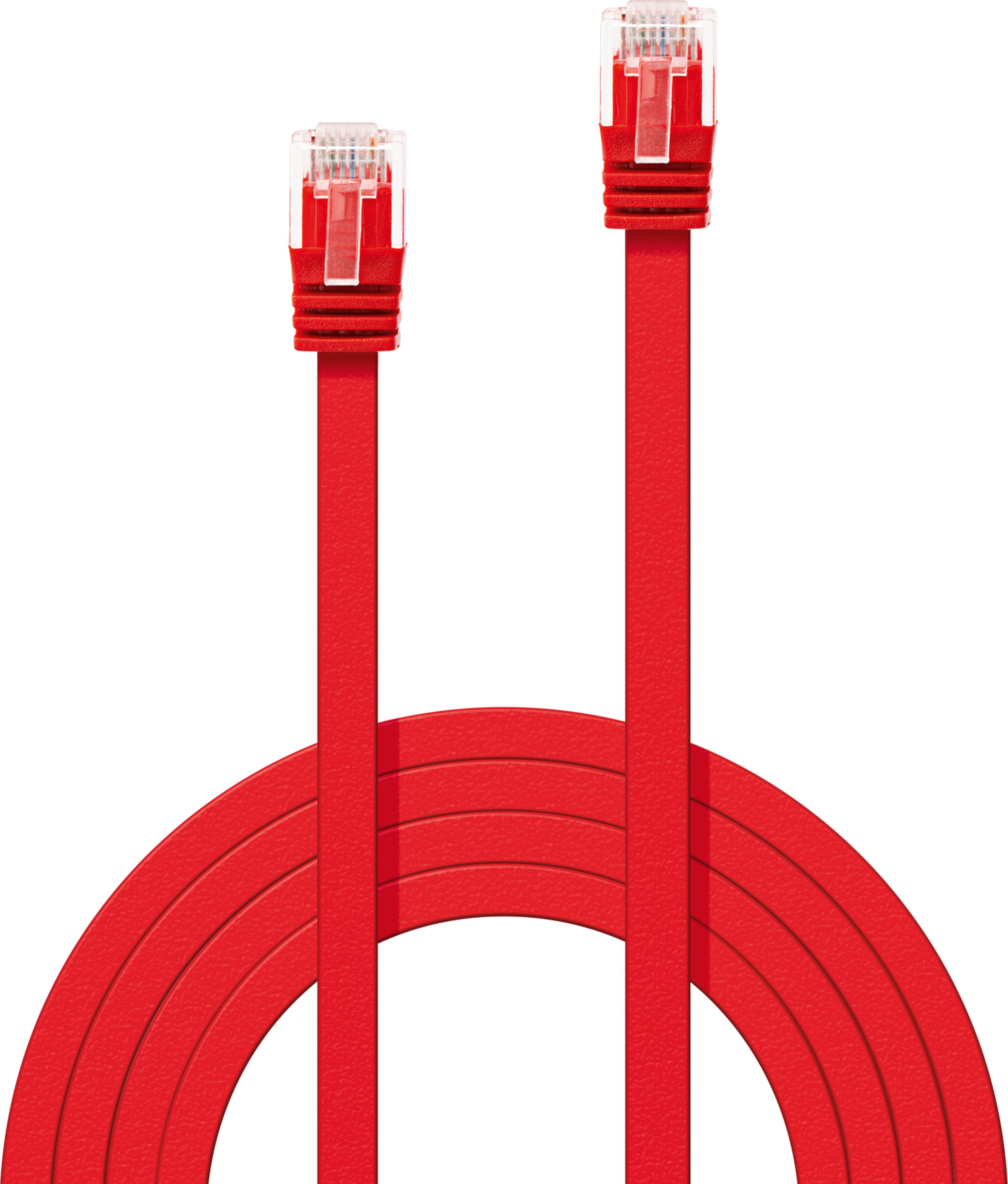 Patch Cable Flat RJ45 U/UTP Cat6 2m Red