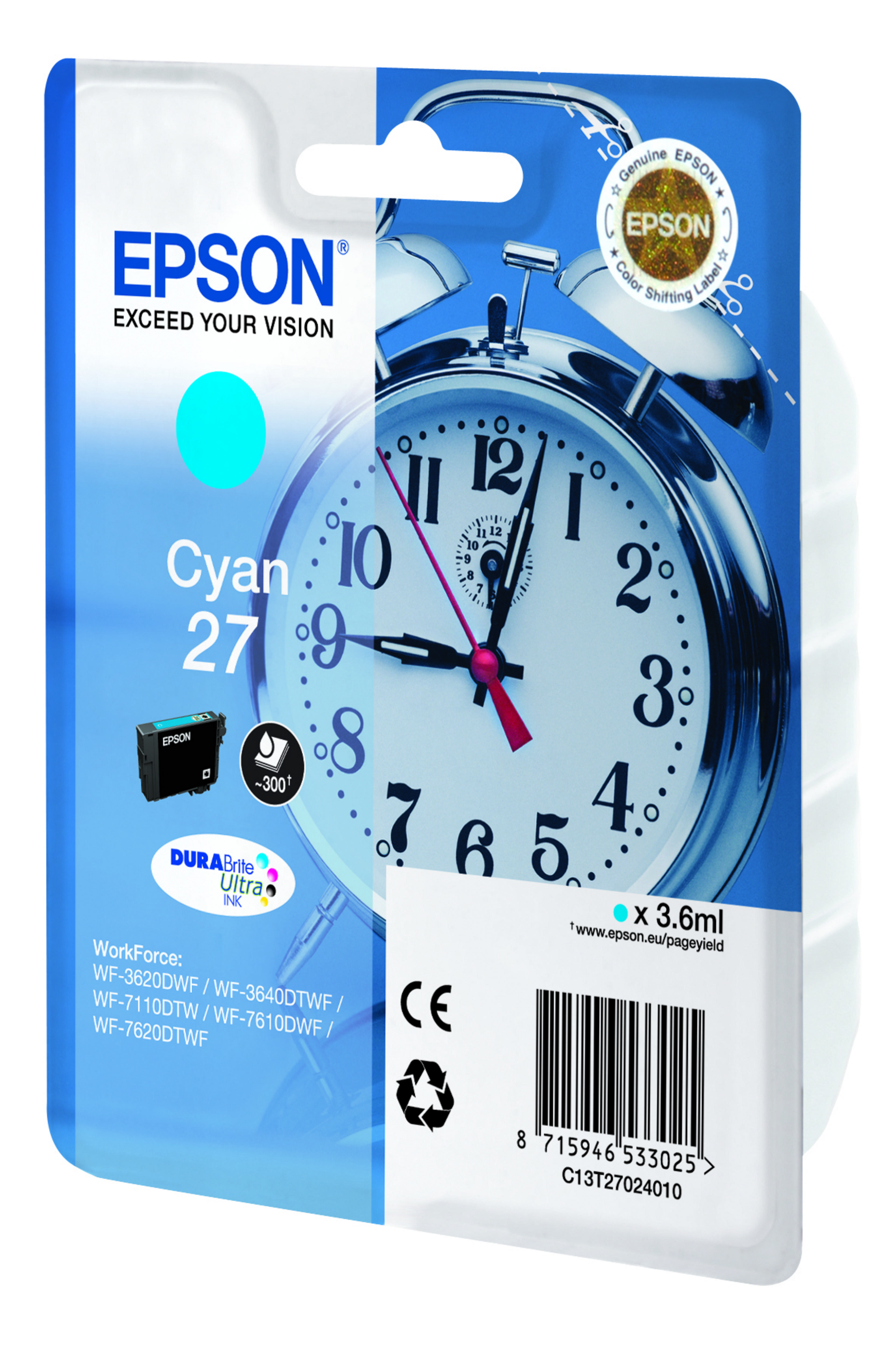 Encre Epson 27, cyan