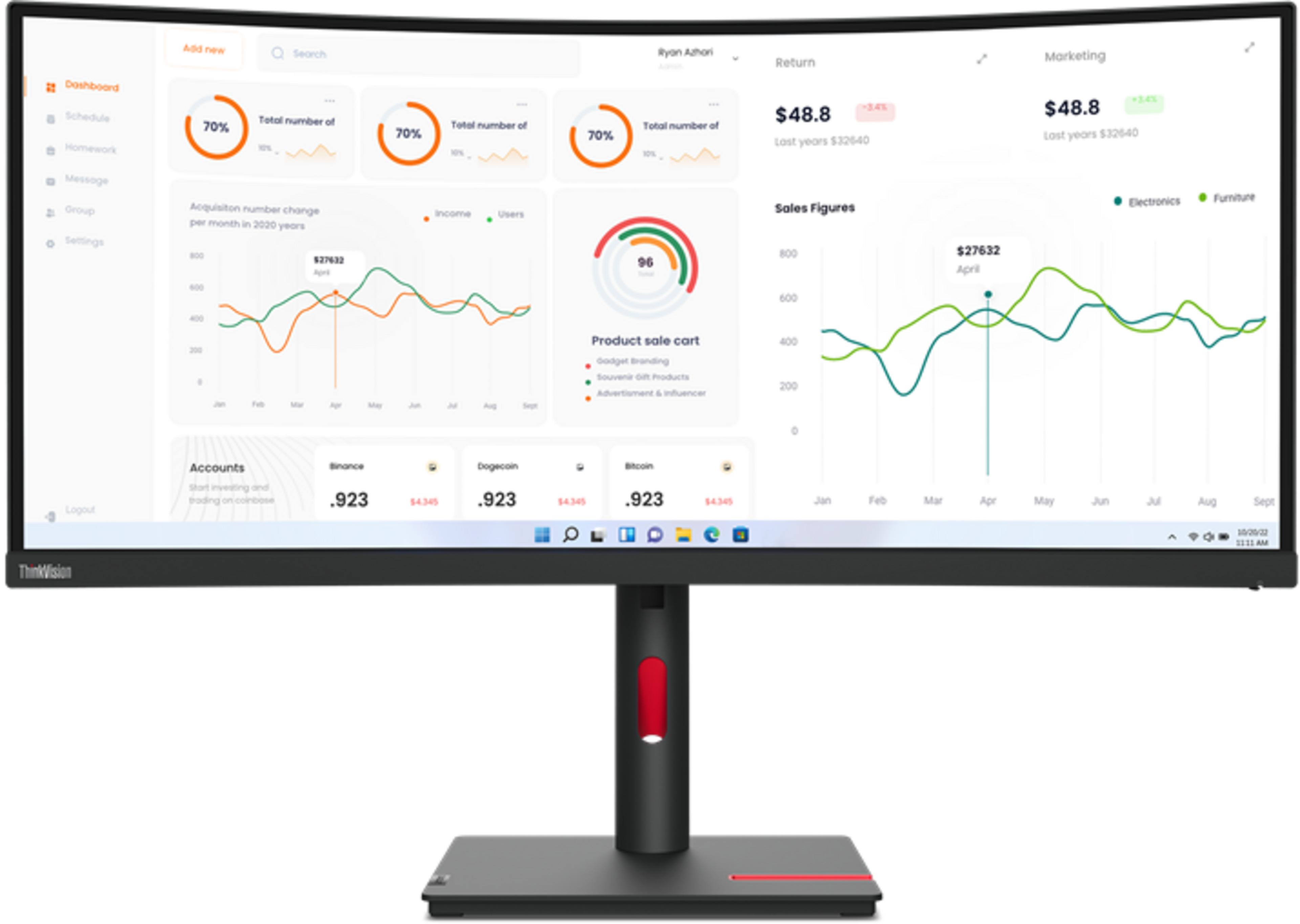 Lenovo ThinkVision T34w-30 Monitor