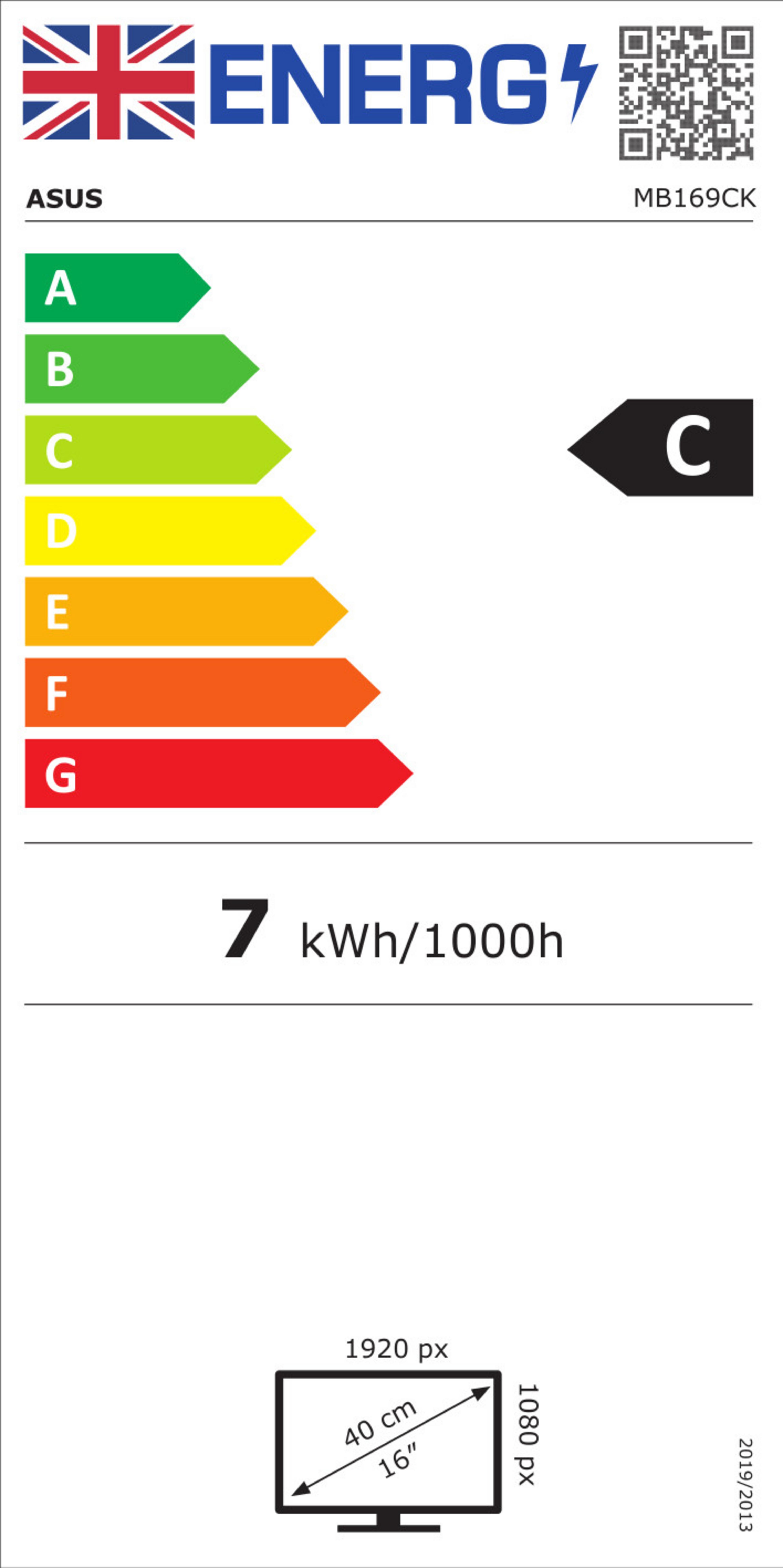 ASUS ZenScreen MB169CK Portable Monitor