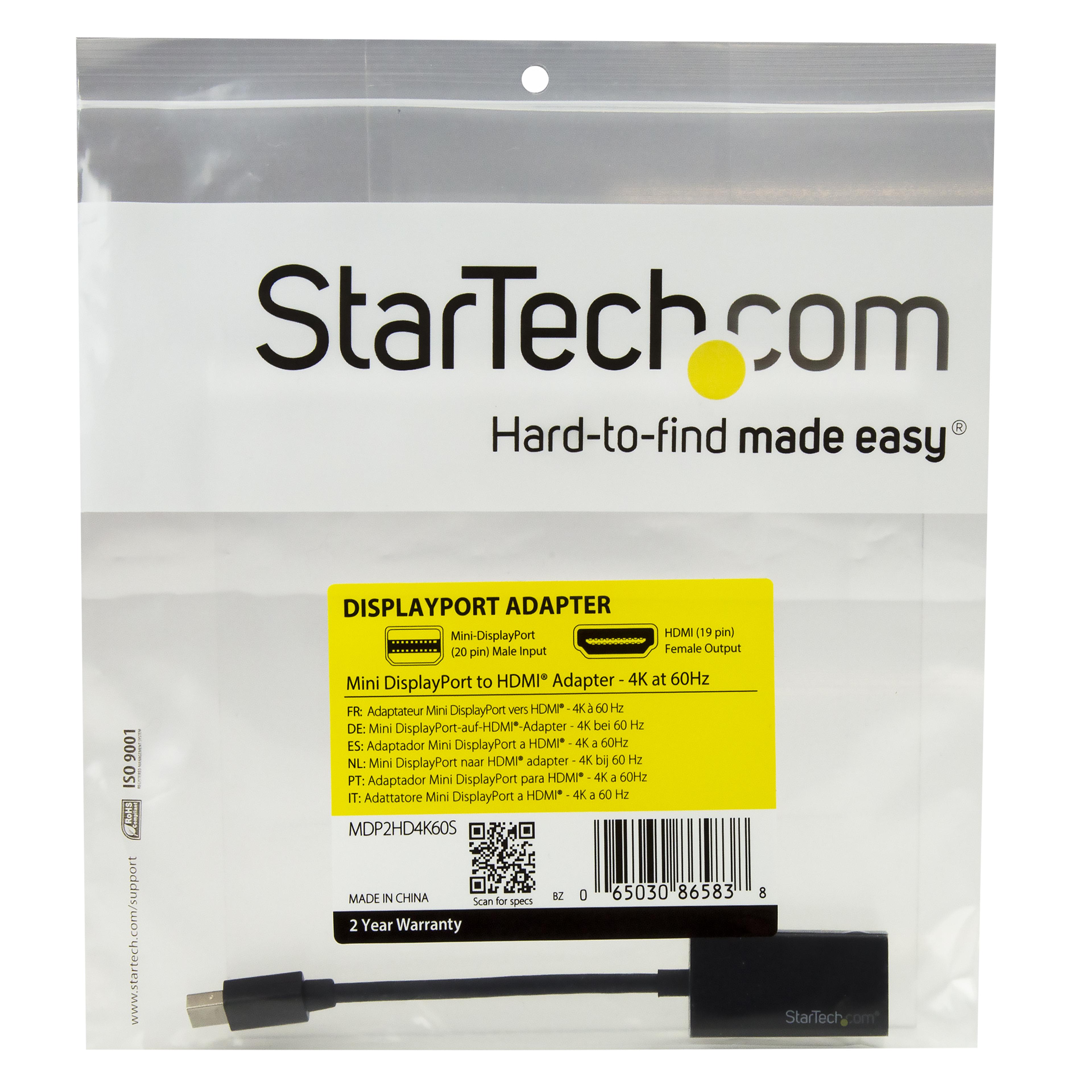 Adaptateur miniDisplayPort m. - HDMI f.