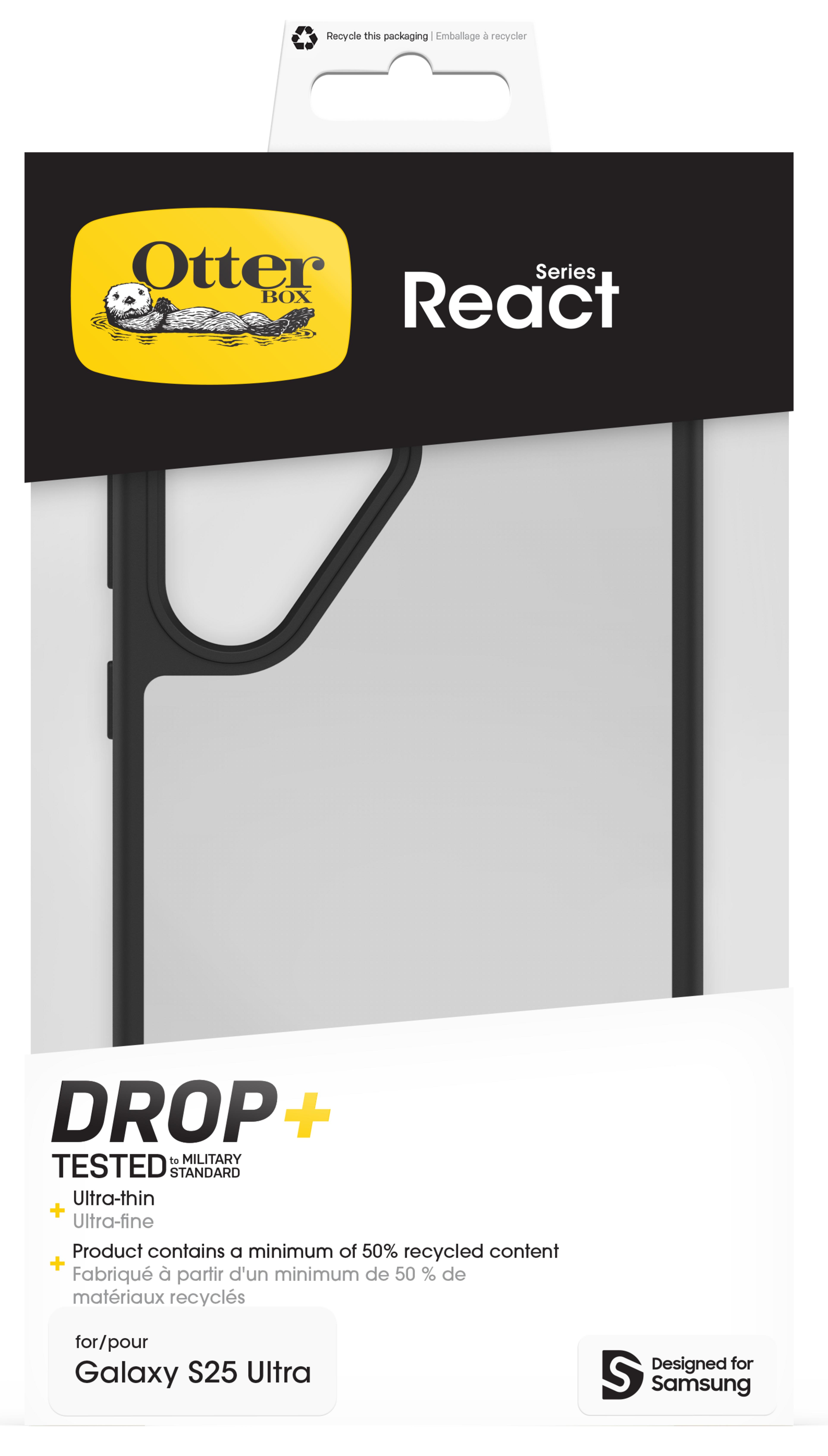 OtterBox React Galaxy S25 Ultra noir/tsp