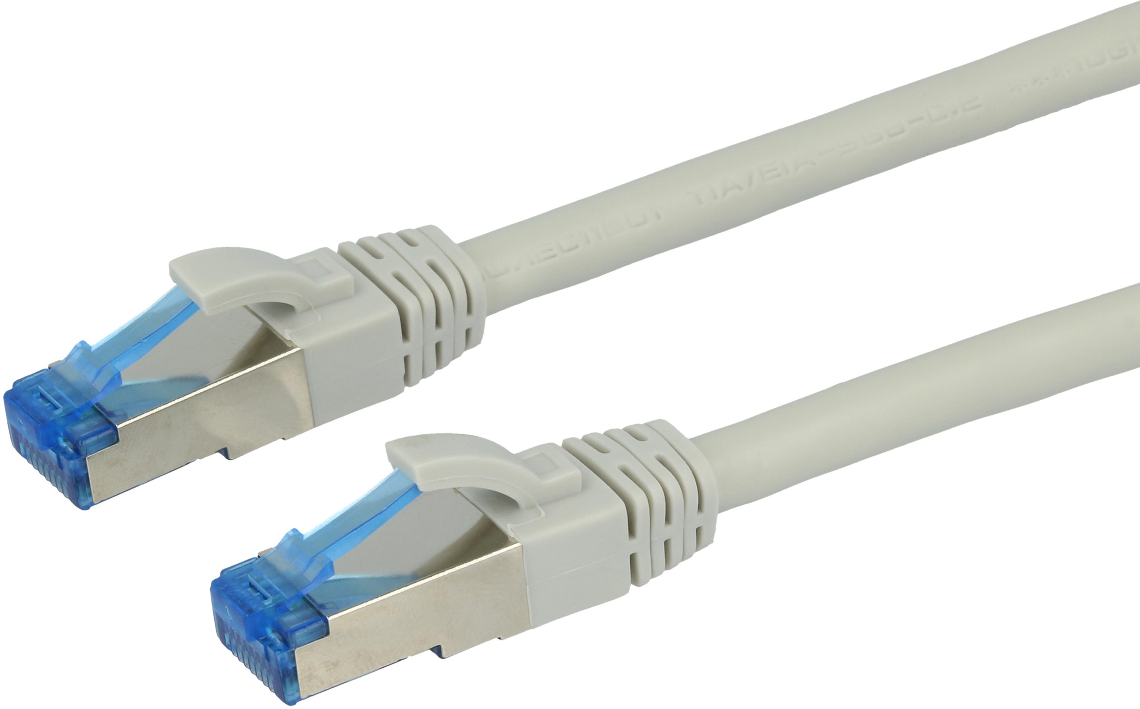 Patch kabel RJ45 S/FTP Cat6a 0,15m šedý