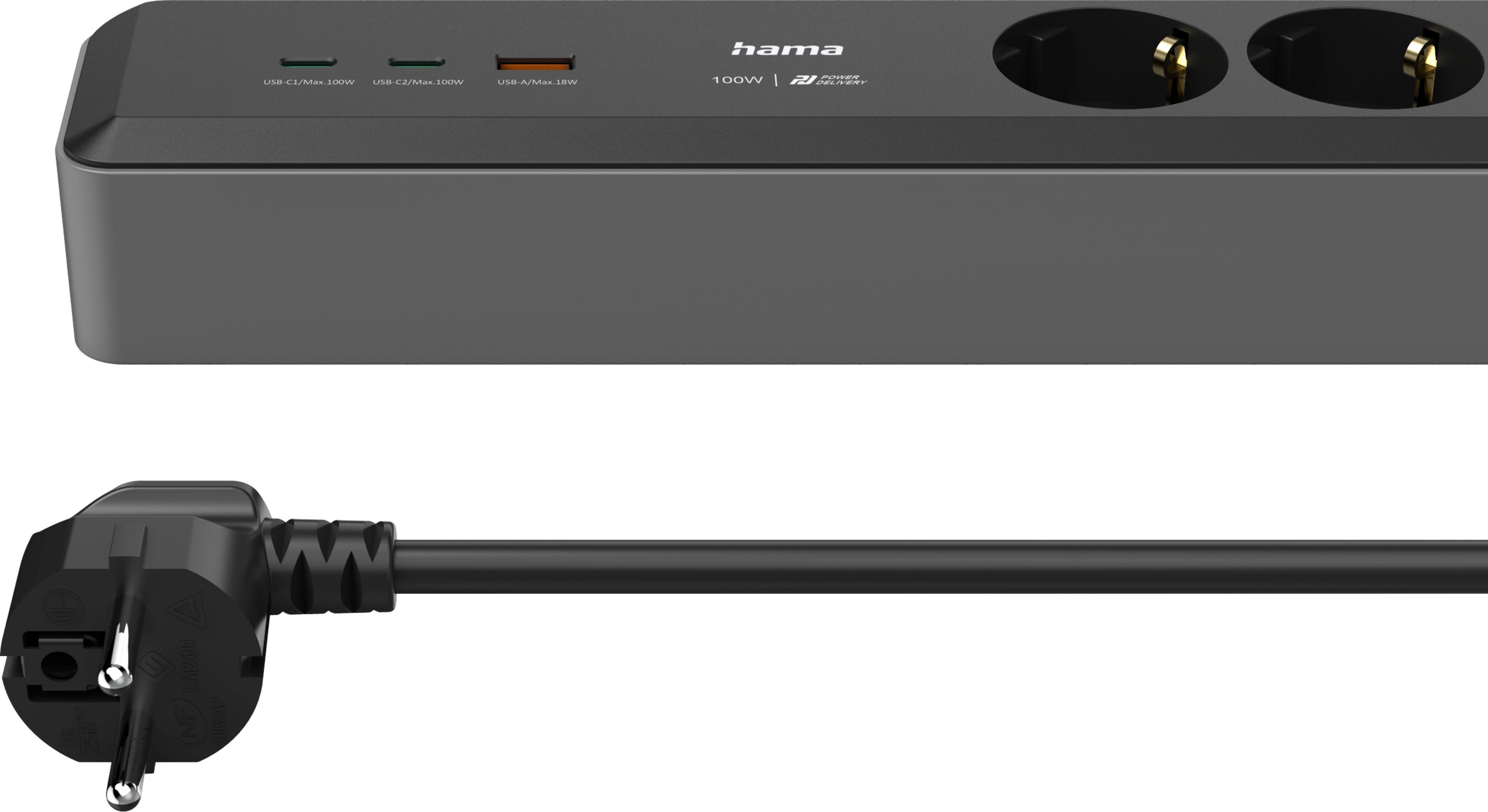 Steckdosenleiste 3fach + 3xUSB 1,4 m