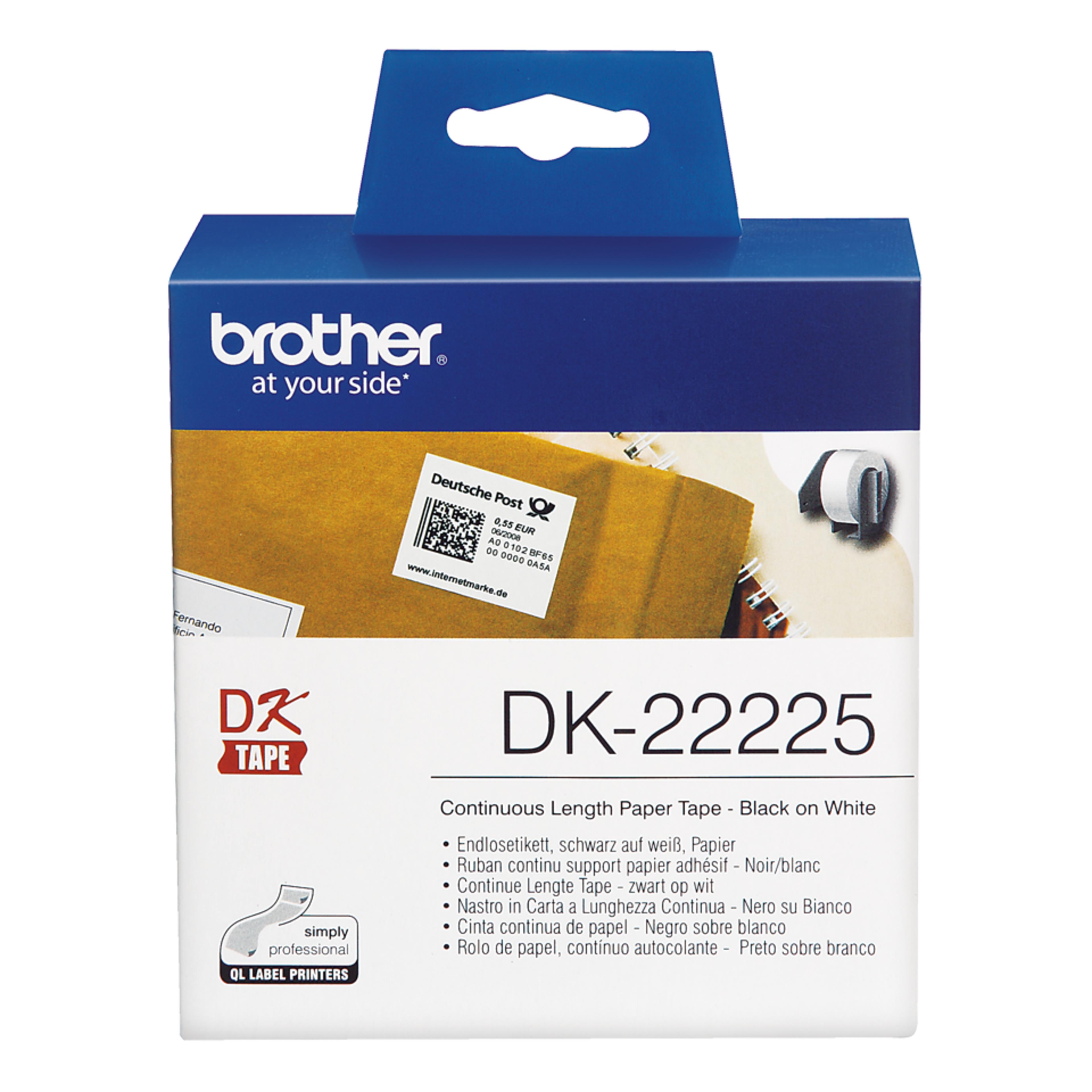 Brother 38mmx30m Endlos-Etiketten weiß
