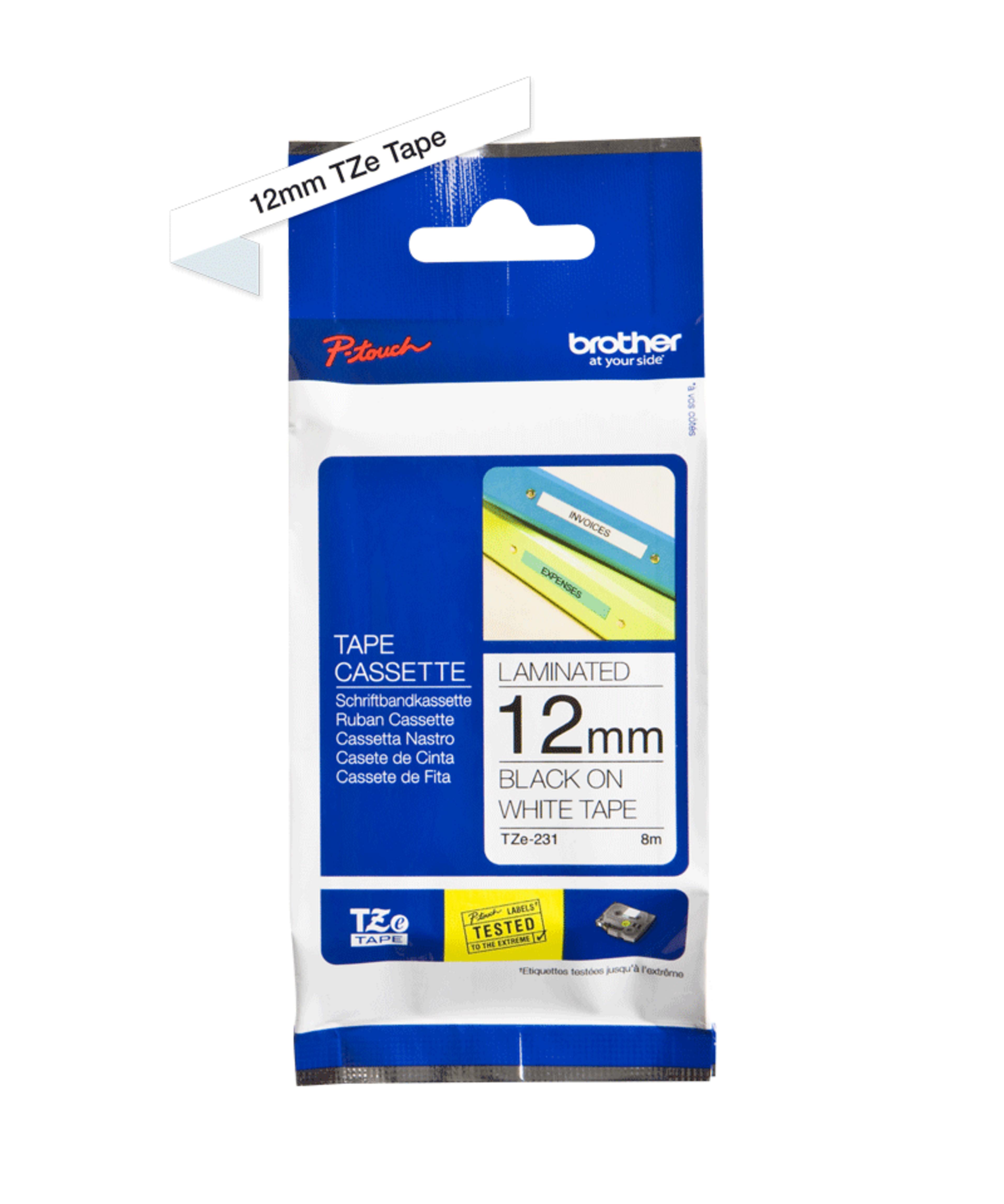 Brother TZe-231 12mmx8m Schriftband weiß