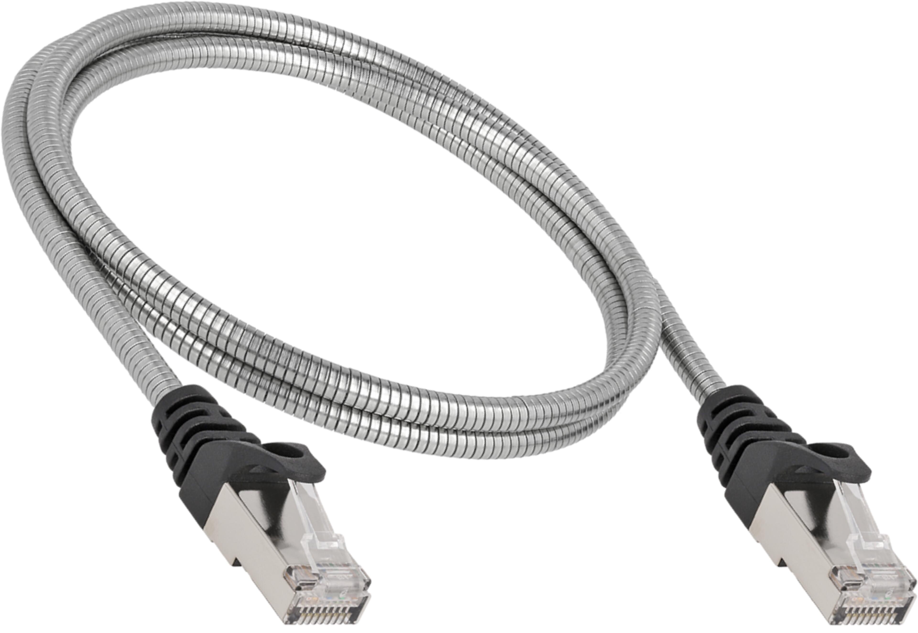 Patchkabel RJ45 U/FTP Cat6a 1 m silber