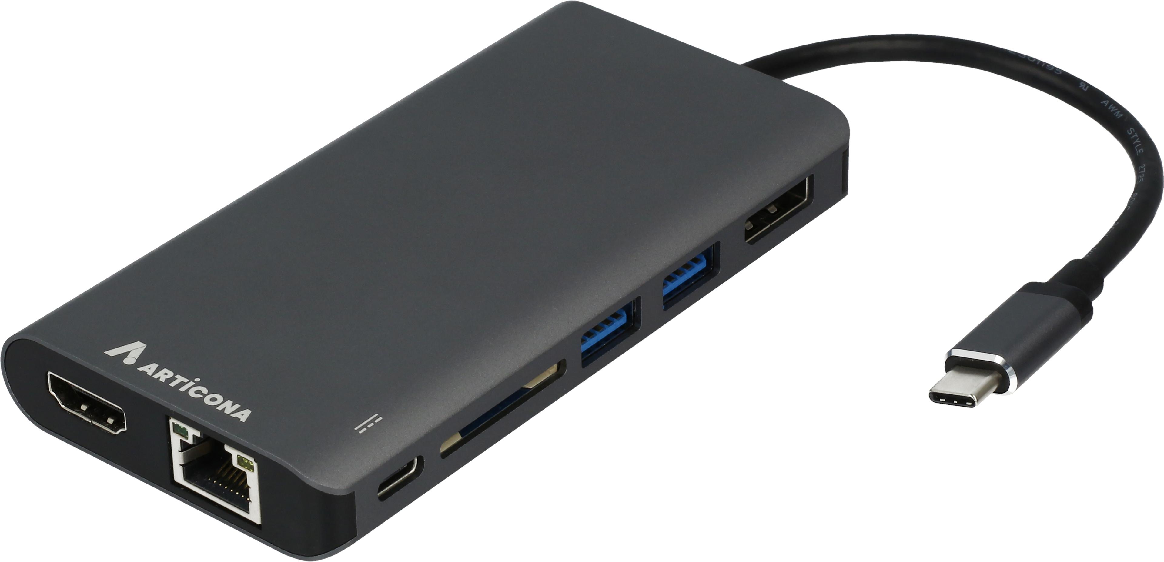 Adapter USB Typ C - HDMI/DP/RJ45/USB/SD