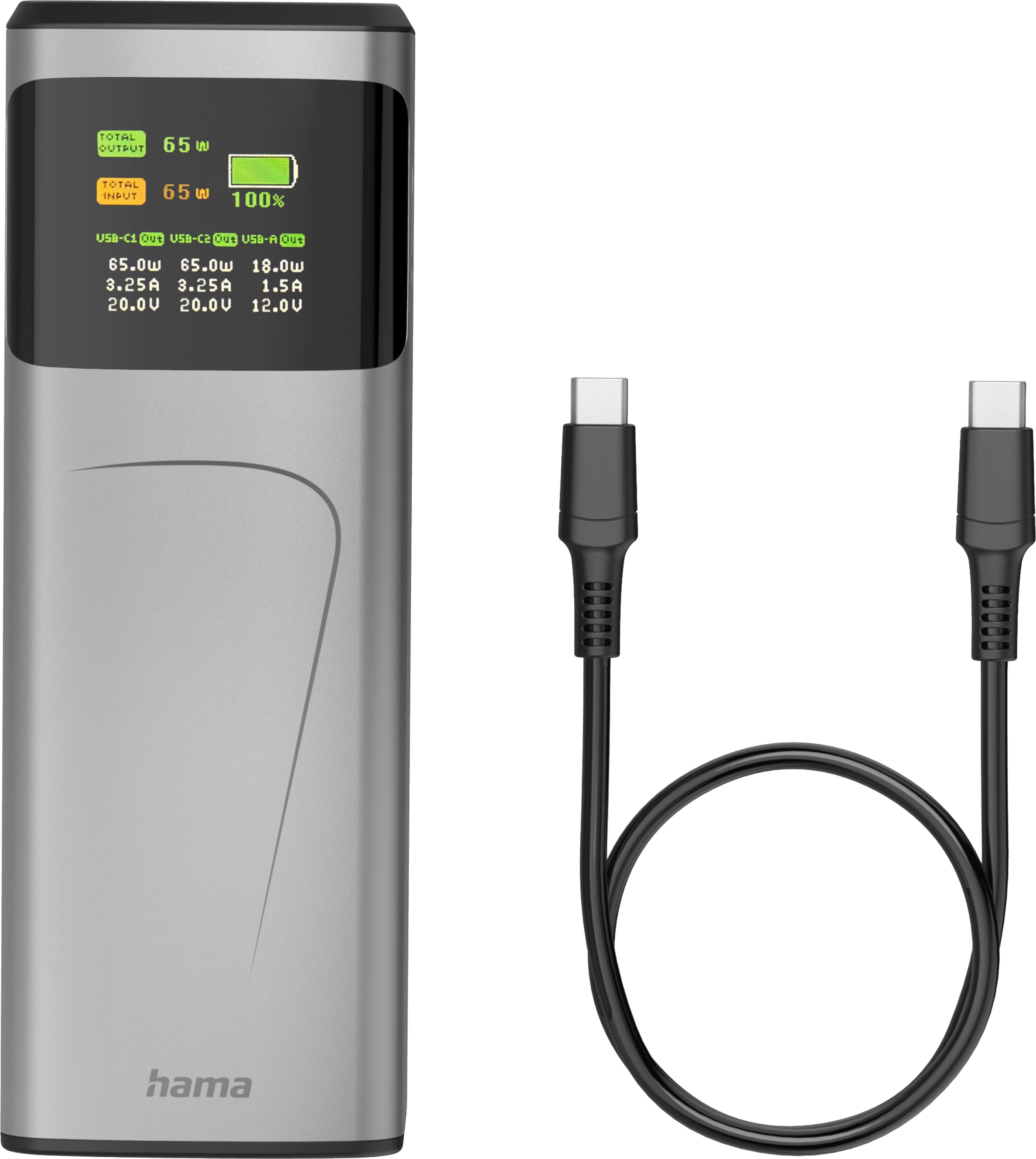 Hama 20.000mAh USB Powerbank grau