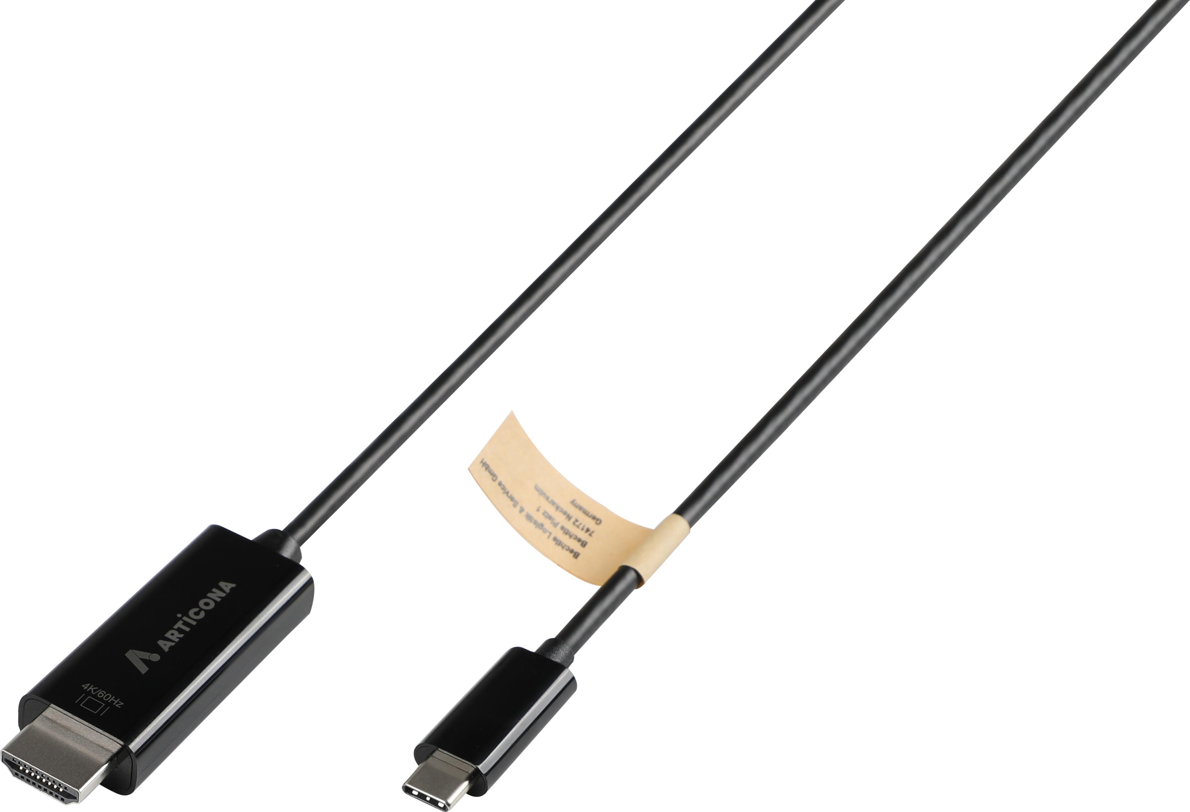 USB-C - HDMI m/m kábel 2 m, fekete