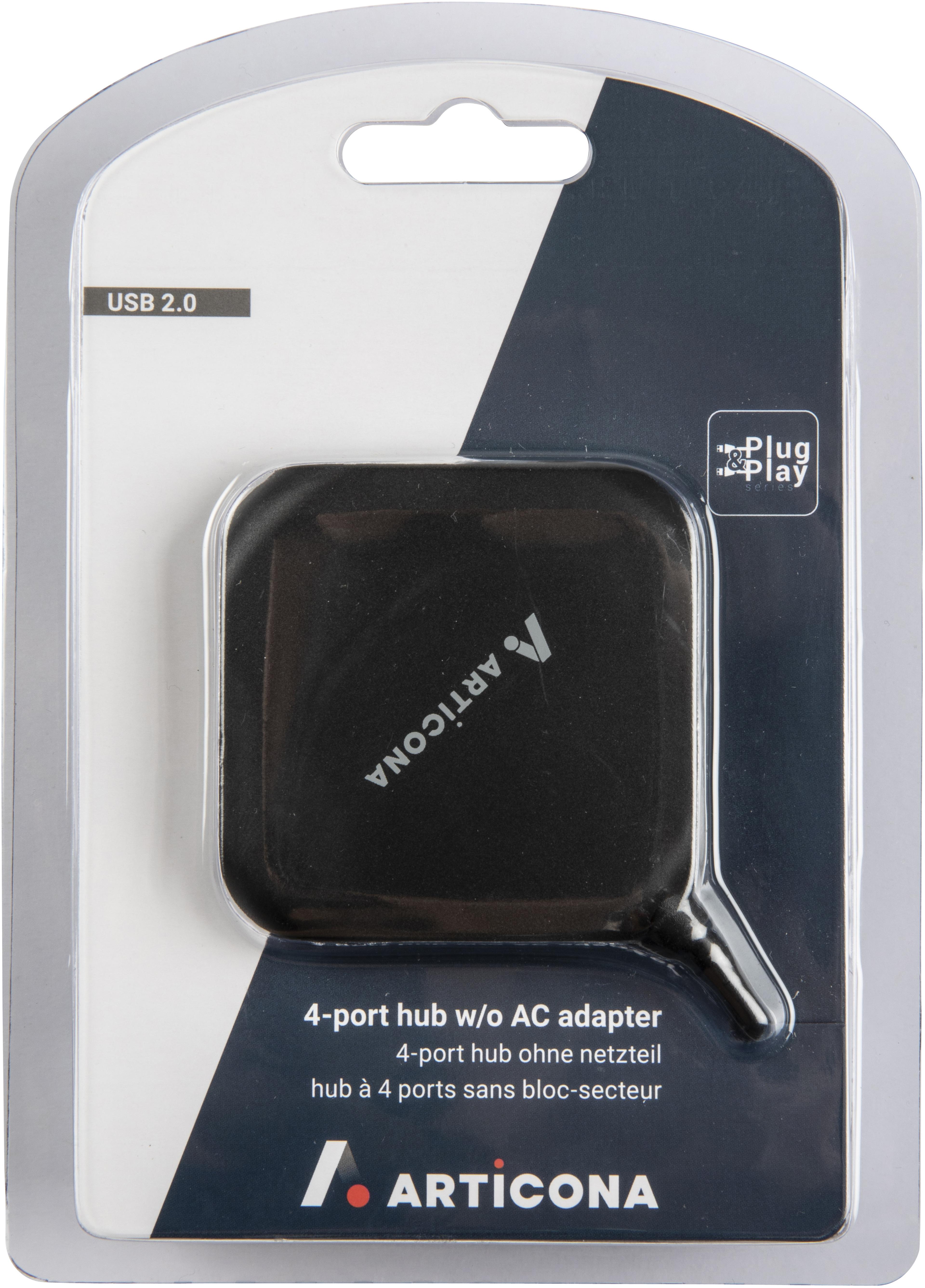 ARTICONA USB Hub 2.0 4-port Black